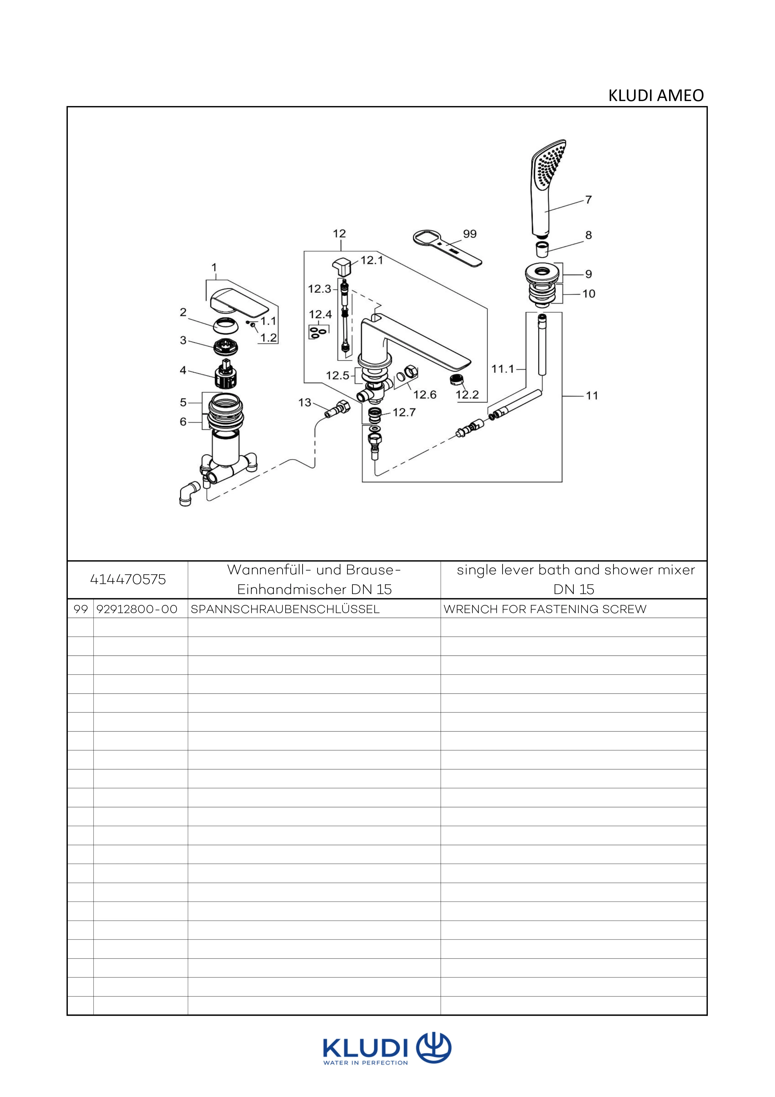 AMEO 3Loch Wannenfüll und BrauseEinhandmischer DN 15 chrom AMEO 3Loch Wannenfüll und BrauseEinhandmischer DN 15 chrom