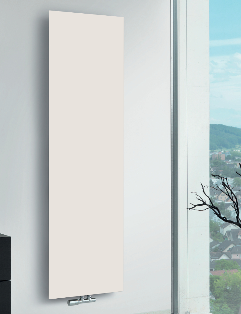 Zehnder Design-Heizkörper Warmwasserbetrieb Ausführung einlagig „Arteplano“ 52,7 × 161,3 cm, einlagig in Light Beige