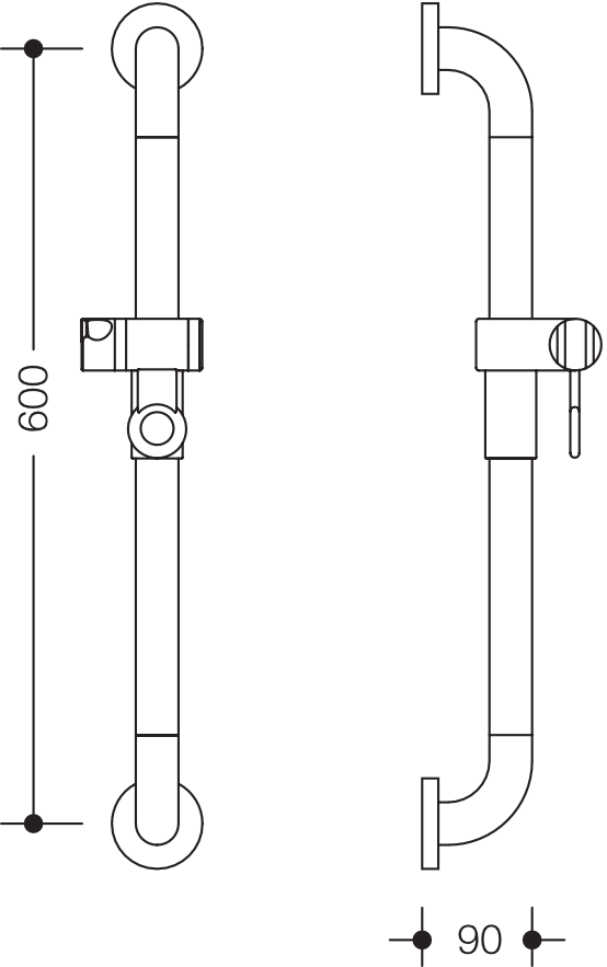 Brausehalterstange „Serie 477“ in Signalweiß