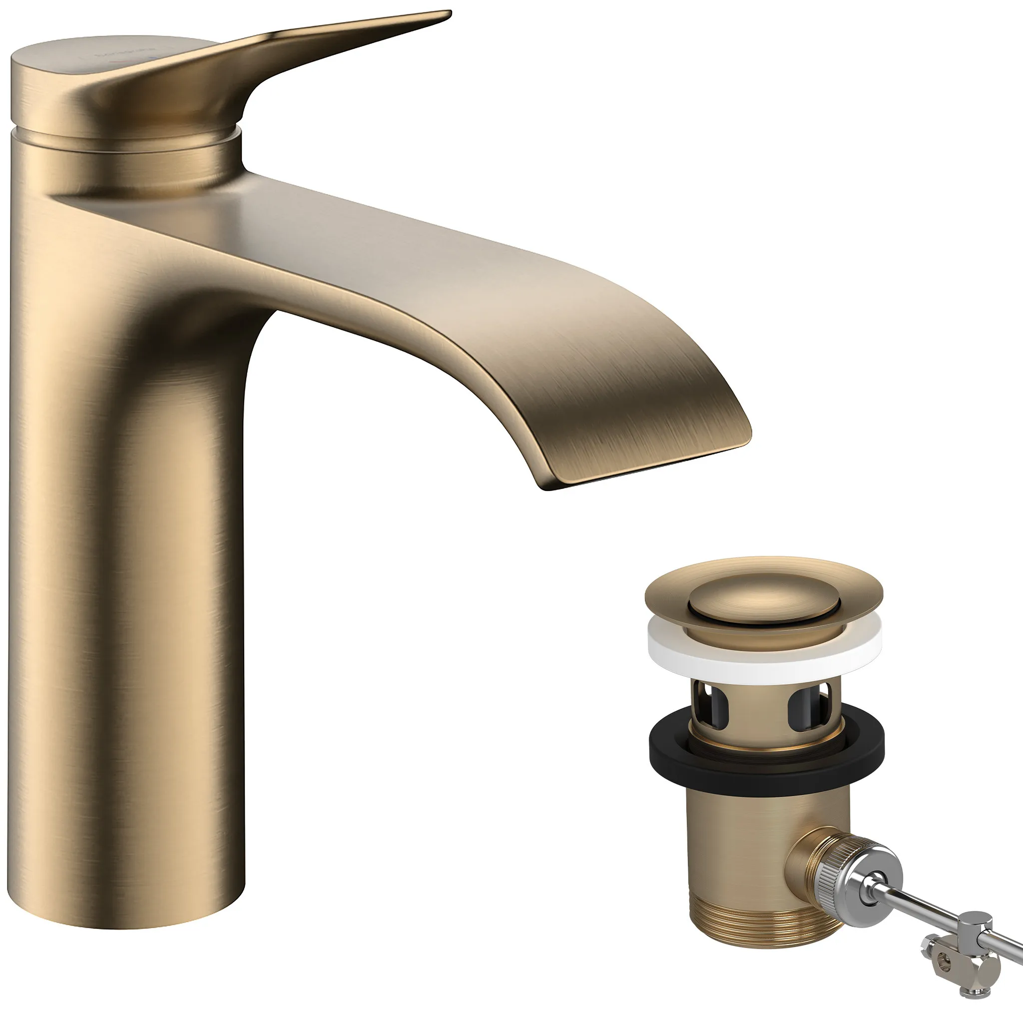 Hansgrohe Vivenis Einhebel-Waschtischmischer 110 CoolStart mit Zugstangen-Ablaufgarnitur, Brushed Bronze Hansgrohe Vivenis Einhebel-Waschtischmischer 110 CoolStart mit Zugstangen-Ablaufgarnitur, Brushed Bronze