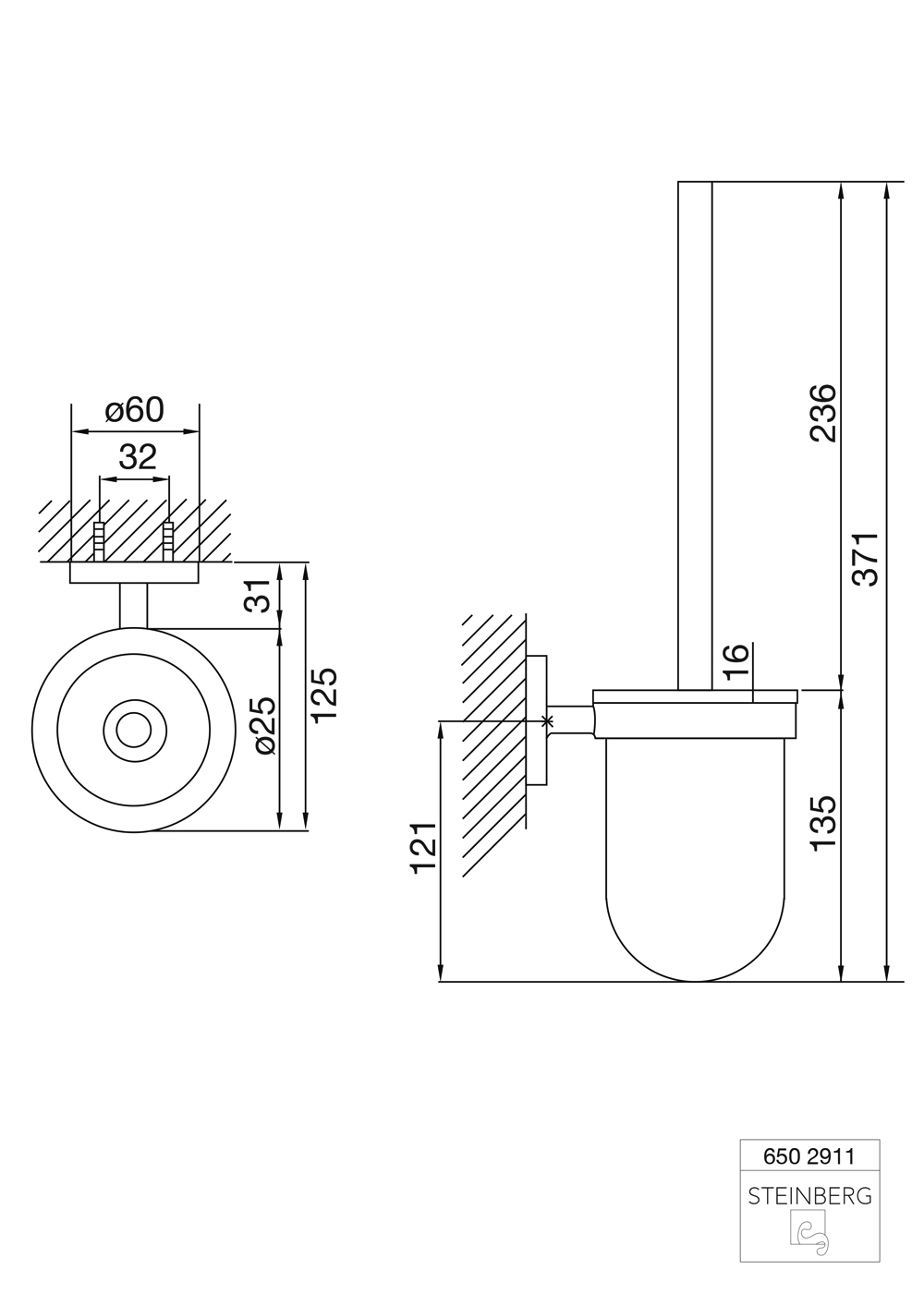 Bürstengarnitur mit satiniertem Glas, Messing, chrom Bürstengarnitur mit satiniertem Glas, Messing, chrom