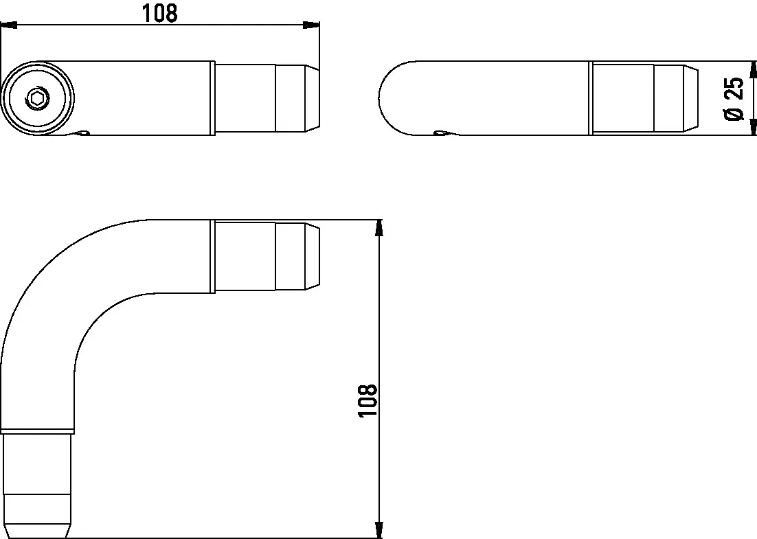 emco 90° Eckverbindung für Duschvorhangstangen „system 2“ in chrom