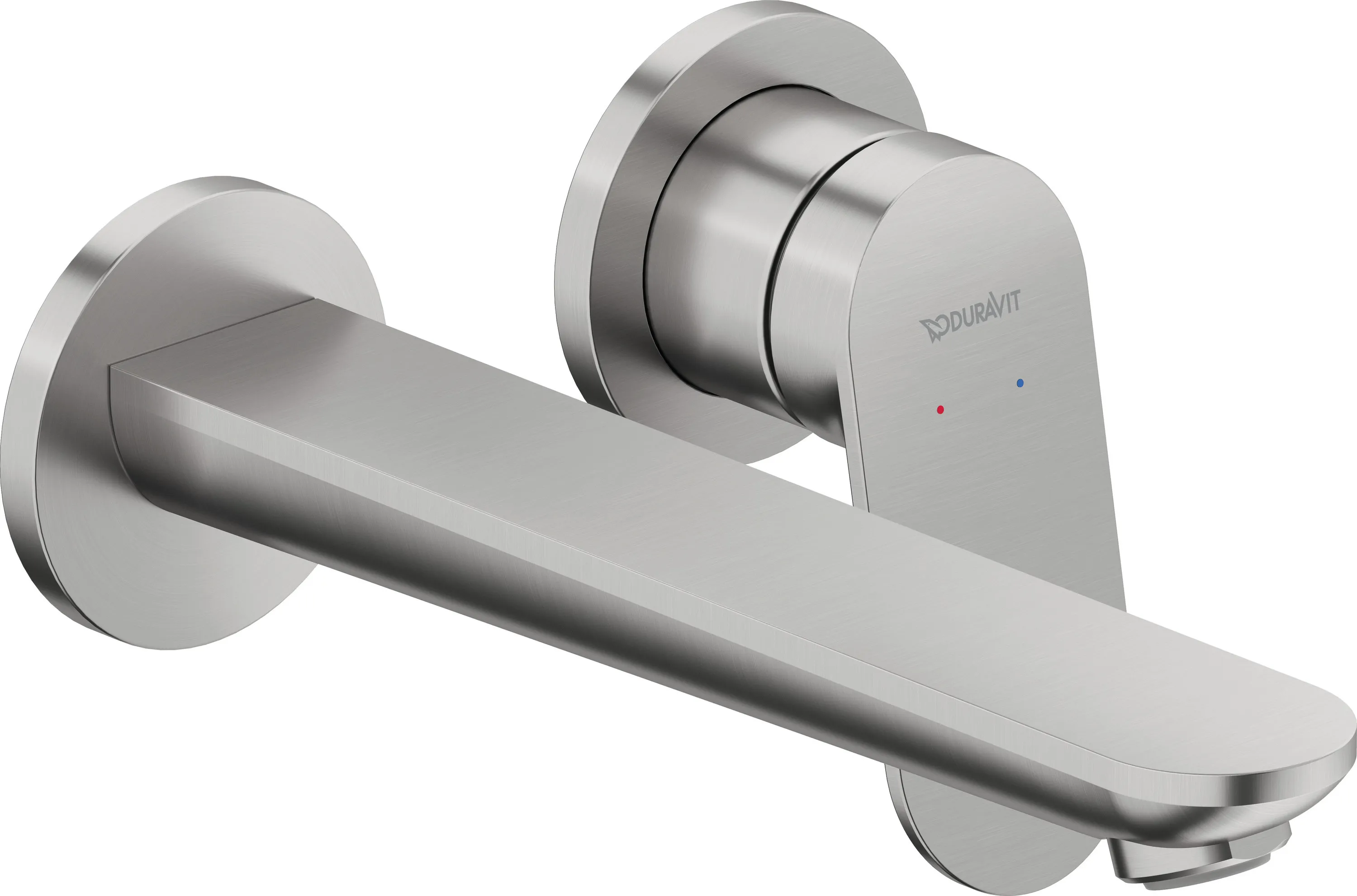 Einhand-Waschtischarmatur „Wave“ Ausladung 202 mm in Edelstahl (gebürstet)