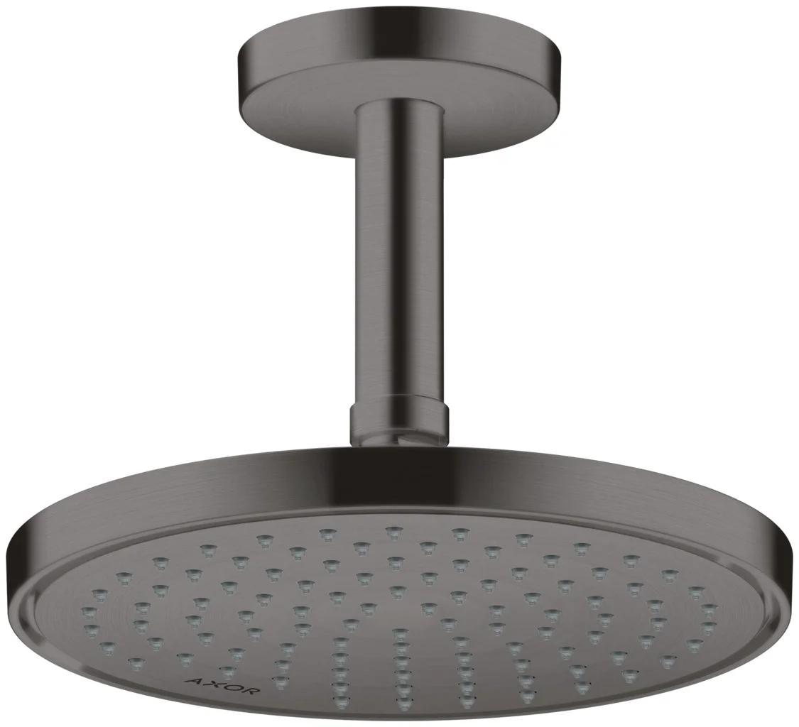 Hansgrohe AXOR ShowerSolutions Kopfbrause 220 1jet EcoSmart+ Brushed Black Chrome, 220 mm, verstellbarer Winkel, abnehmbar zur Reinigung