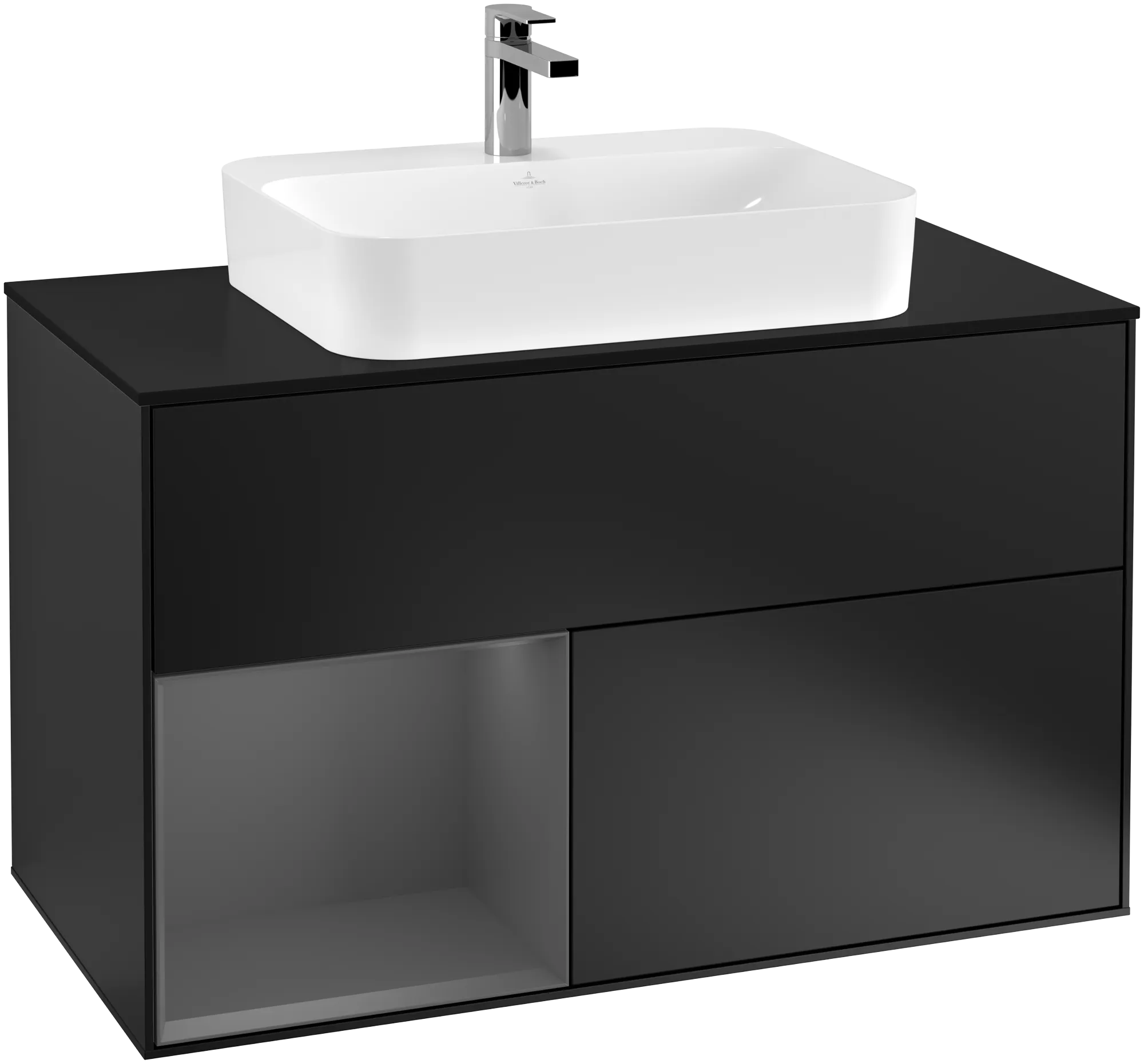 Villeroy & Boch Waschbeckenunterschrank Finion G36, 1000x603x501 mm, Black Matt Lacquer, mit Beleuchtung und Push-to-open Funktion Villeroy & Boch Waschbeckenunterschrank Finion G36, 1000x603x501 mm, Black Matt Lacquer, mit Beleuchtung und Push-to-open Funktion