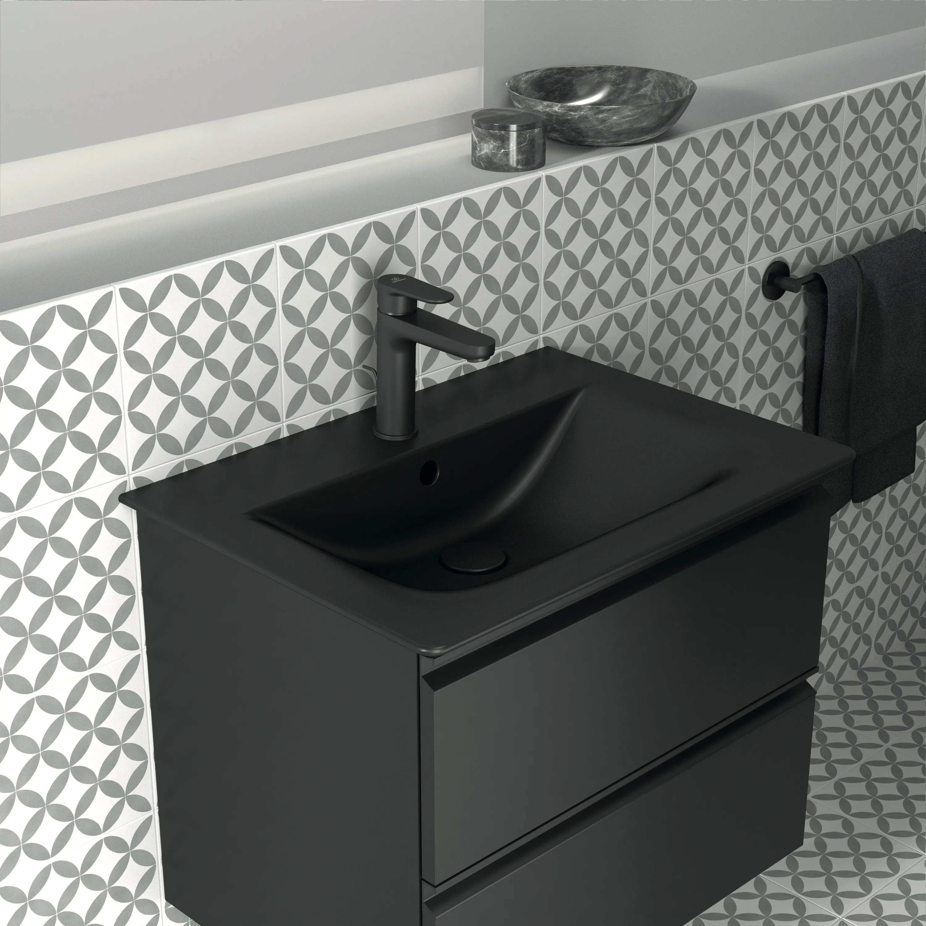 Ideal Standard Waschtischarmatur Cerafine O Serie, H120, Ausladung 125 mm, Farbe Silk Black Ideal Standard Waschtischarmatur Cerafine O Serie, H120, Ausladung 125 mm, Farbe Silk Black