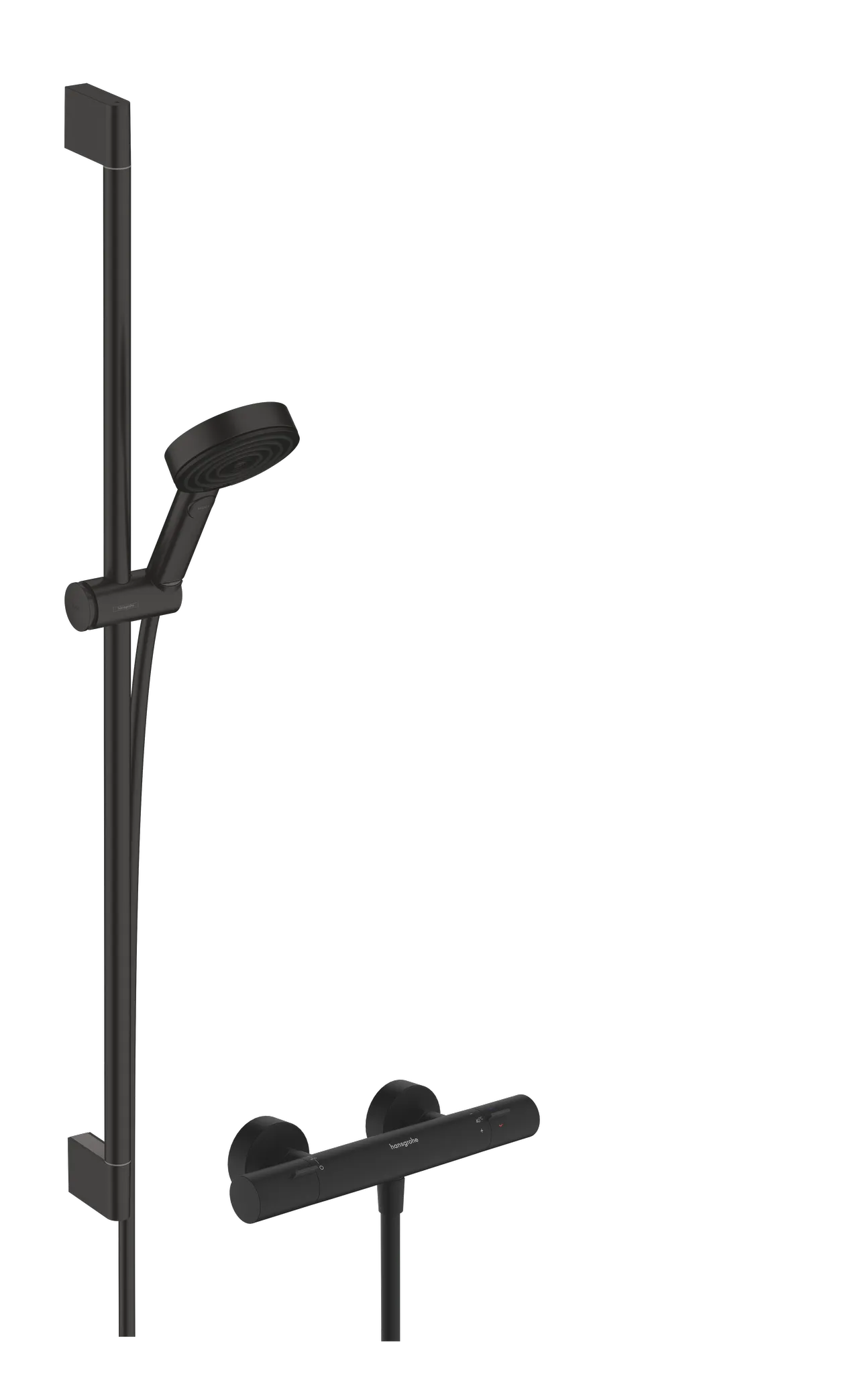 Hansgrohe Pulsify Select S 105 3jet Relaxation EcoSmart mit Ecostat Fine, Brausestange 90 cm, Mattschwarz Hansgrohe Pulsify Select S 105 3jet Relaxation EcoSmart mit Ecostat Fine, Brausestange 90 cm, Mattschwarz