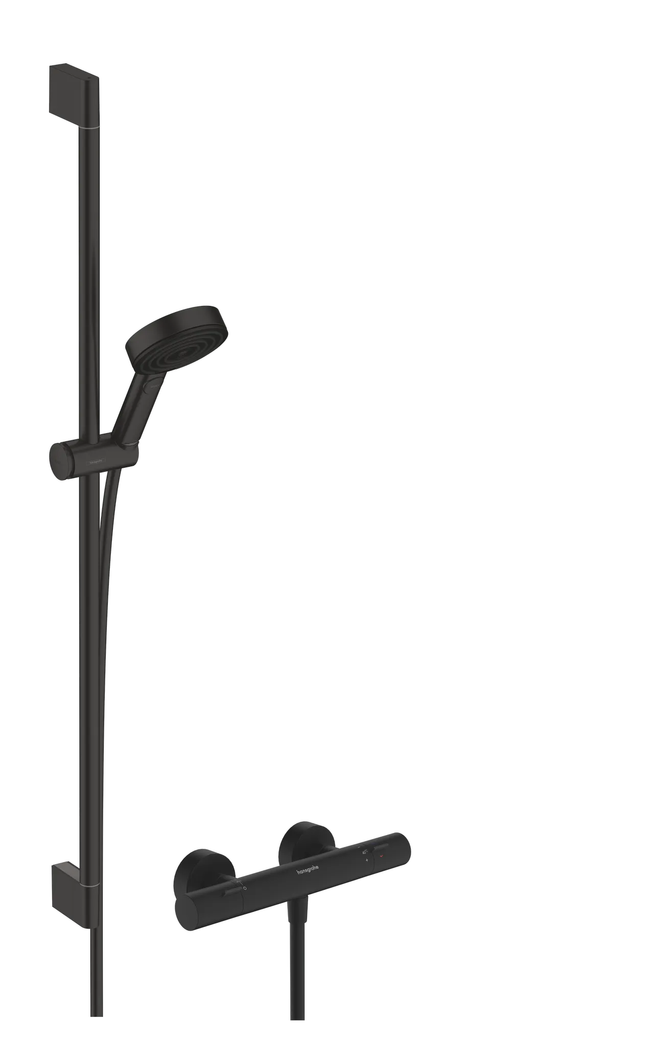 Hansgrohe Pulsify Select S 105 3jet Relaxation EcoSmart mit Ecostat Fine, Brausestange 90 cm, Mattschwarz Hansgrohe Pulsify Select S 105 3jet Relaxation EcoSmart mit Ecostat Fine, Brausestange 90 cm, Mattschwarz