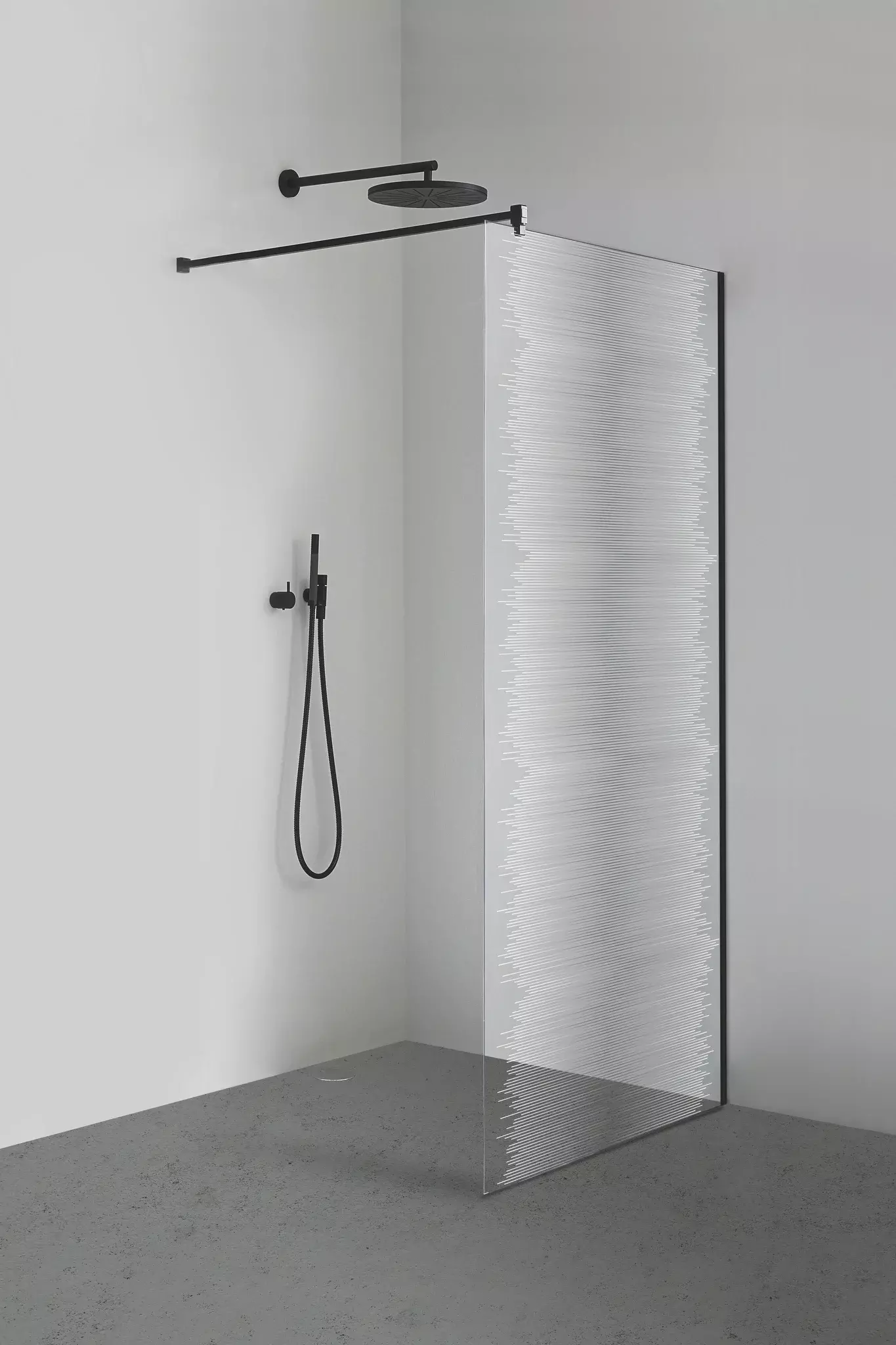 Sprinz Walk-In-Duschkabine Black Dash „Inloop Black“ B: 1000 mm H: 2100 mm T: 8 mm