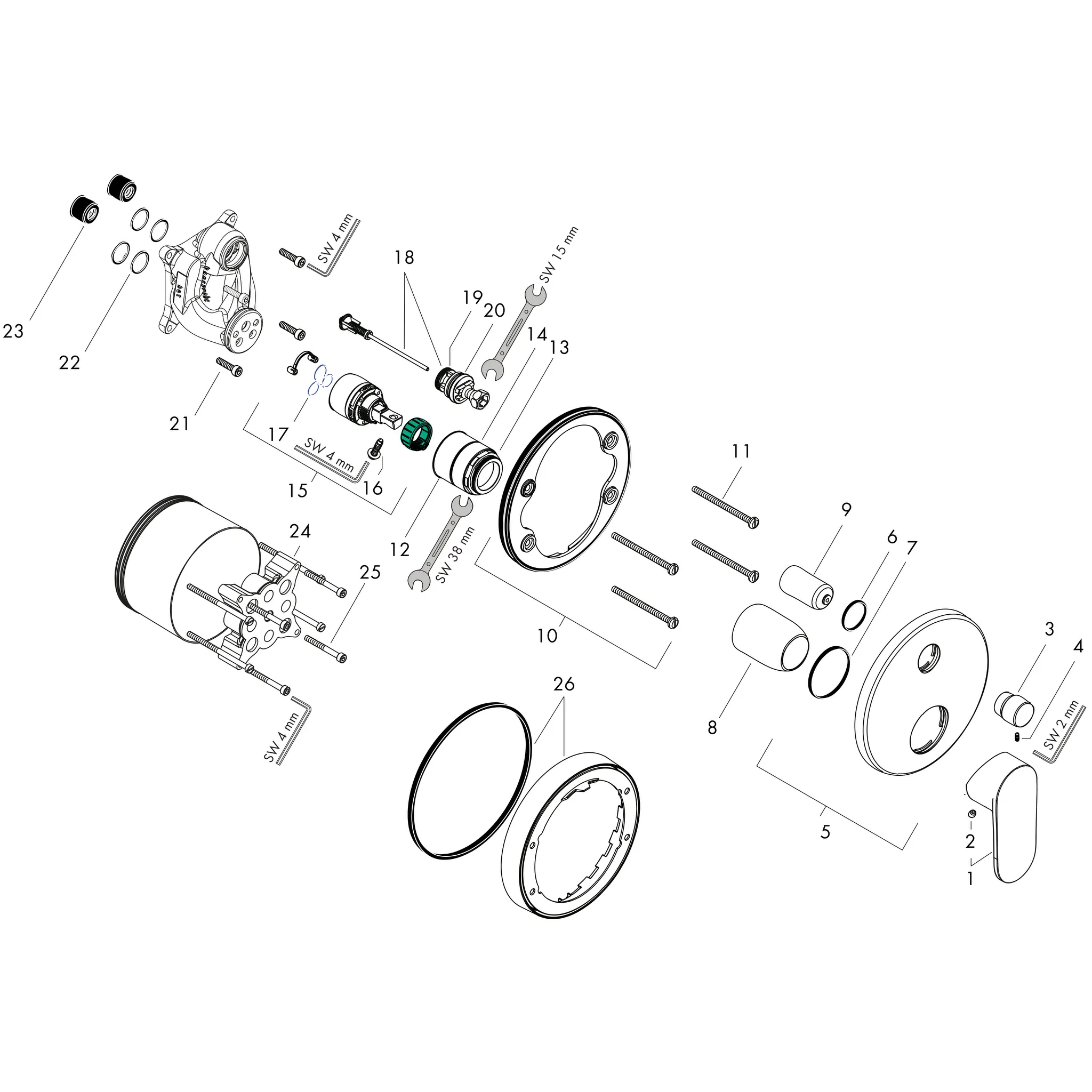 Wannenmischer Unterputz Vernis Blend Fertigset chrom Wannenmischer Unterputz Vernis Blend Fertigset chrom