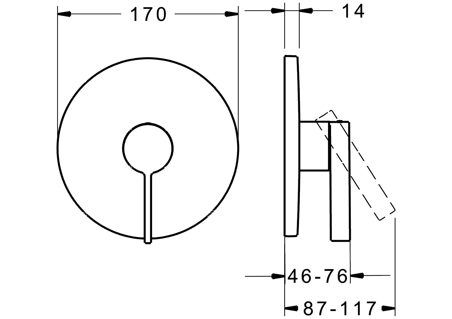 HansaLOFT Duscharmatur, Einhebelmischer Fertigmontageset für Brausebatterie HansaLOFT 8773 Rosette rund Chrom
