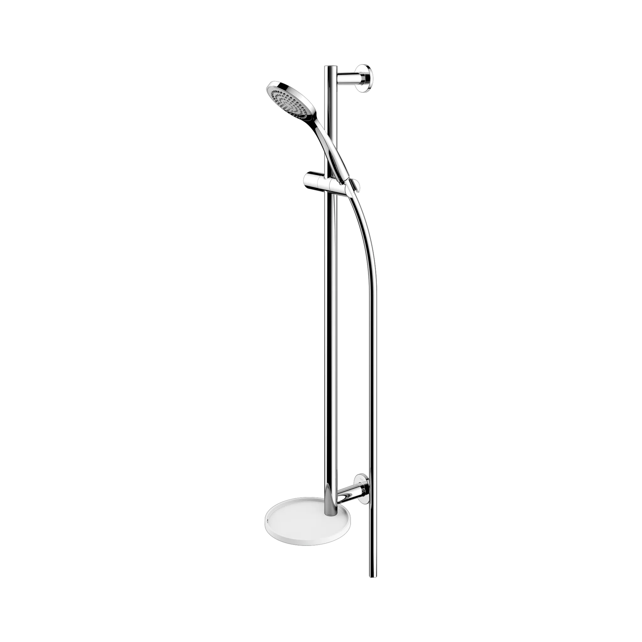 IXMO 59587010901 Brause-Set rund mit Ablage weiß 855 mm verchromt