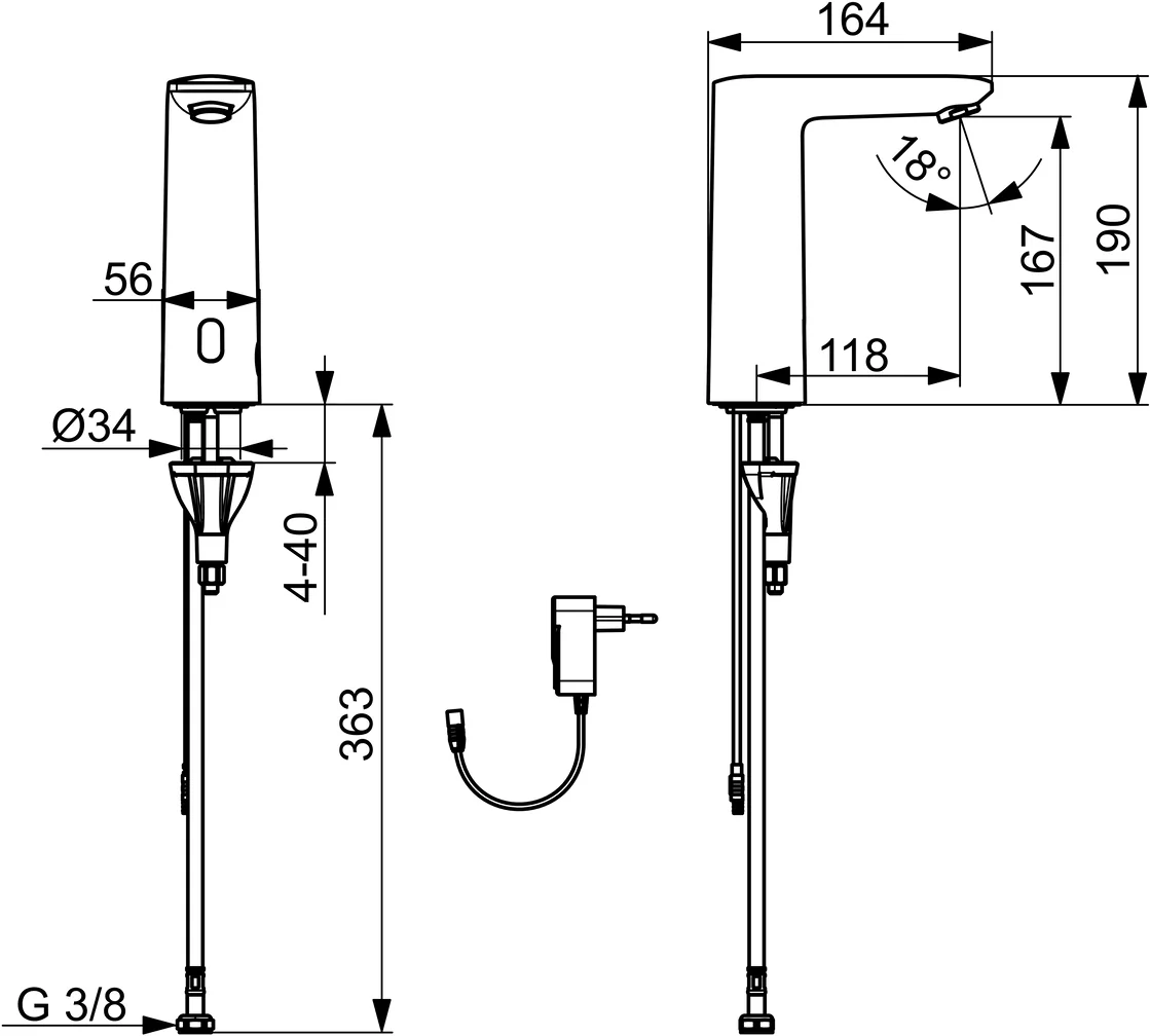 HansaELECTRA Waschtischarmatur HansaELECTRA 9301 Chrom, Standmontage, Bluetooth, 230⁄9 V HansaELECTRA Waschtischarmatur HansaELECTRA 9301 Chrom, Standmontage, Bluetooth, 230⁄9 V