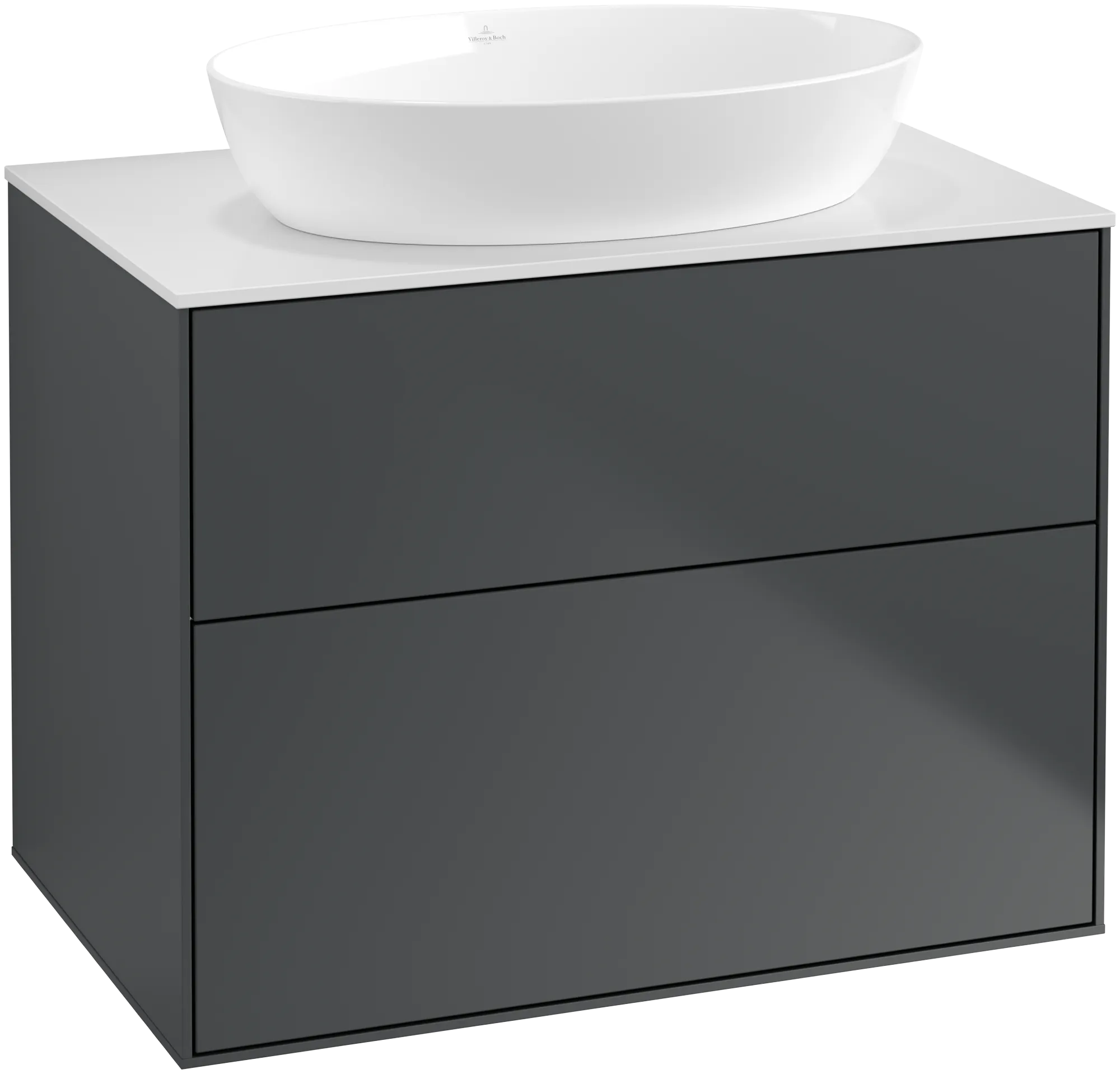 Villeroy & Boch Waschtischunterschrank „Finion“ für Schrankwaschtisch 800 × 603 × 501 mm Midnight Blue Matt Lacquer, ohne Hahnlochbohrung, für Becken mittig