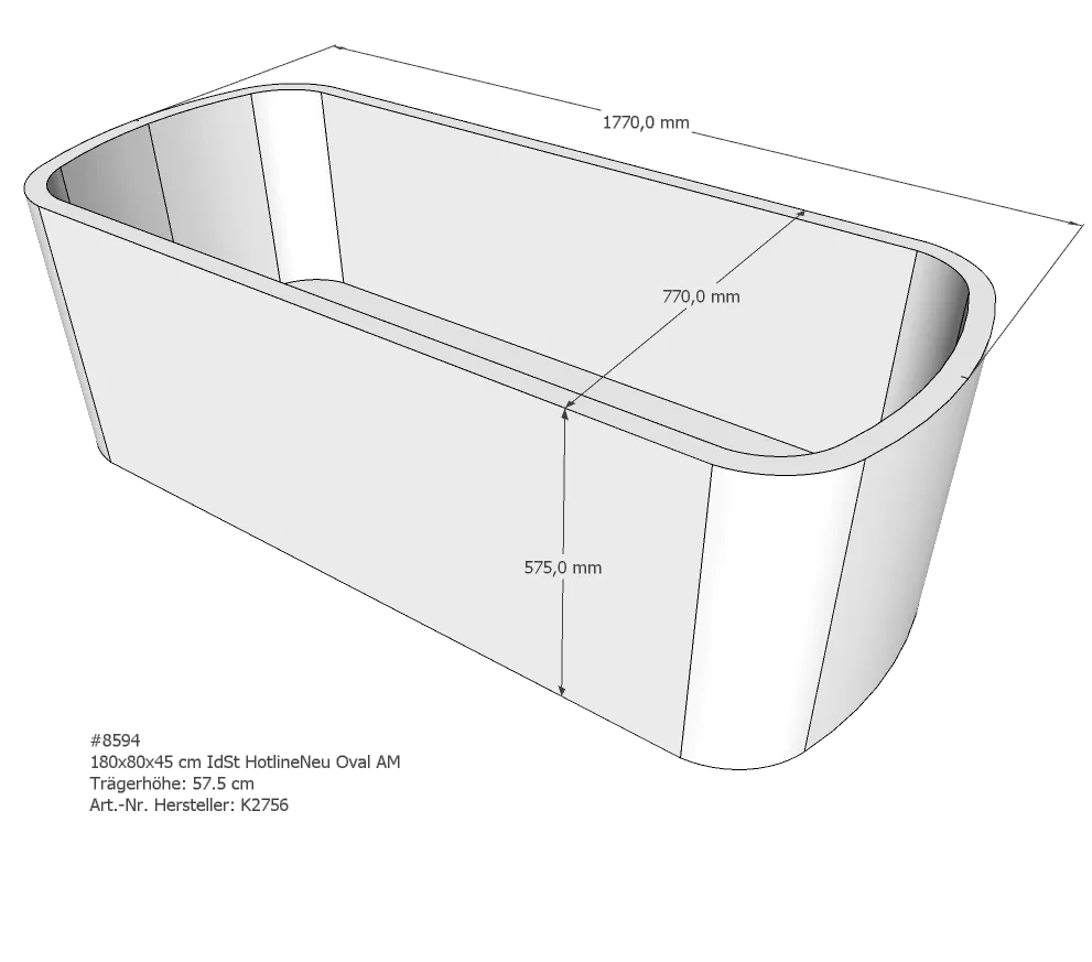 Badewannenträger für Ideal Standard HotlineNeu 180 × 80 × 45 cm Badewannenträger für Ideal Standard HotlineNeu 180 × 80 × 45 cm