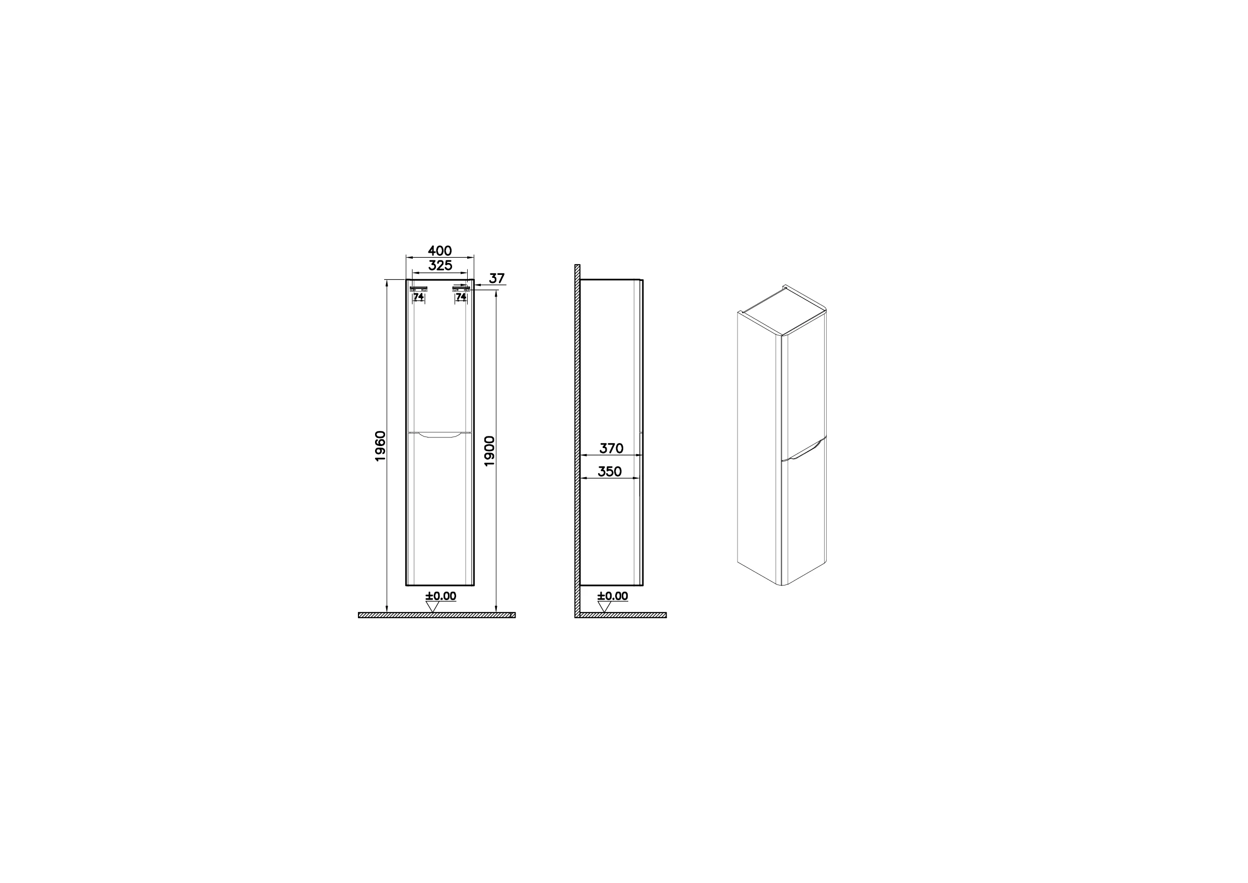 New Integra Round Hochschrank mit 2 Türen 40 x 37 x 180 cm (BxTxH) Türanschlag links Grün Matt New Integra Round Hochschrank mit 2 Türen 40 x 37 x 180 cm (BxTxH) Türanschlag links Grün Matt