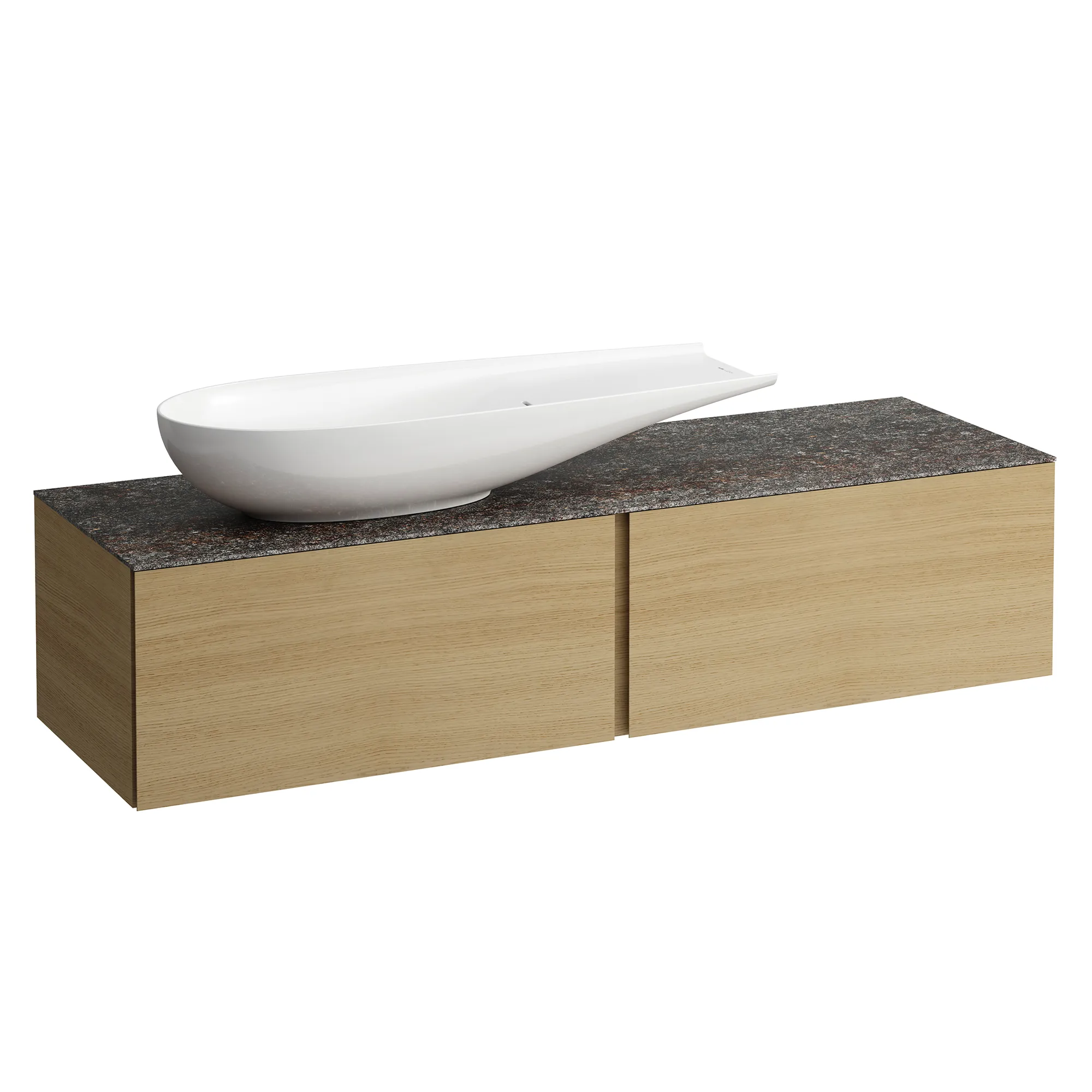 Laufen Schubladenelement „Ilbagnoalessi“ 500 × 370 × 1600 mm Eiche hell, mit Hahnlochbohrung, links Laufen Schubladenelement „Ilbagnoalessi“ 500 × 370 × 1600 mm Eiche hell, mit Hahnlochbohrung, links