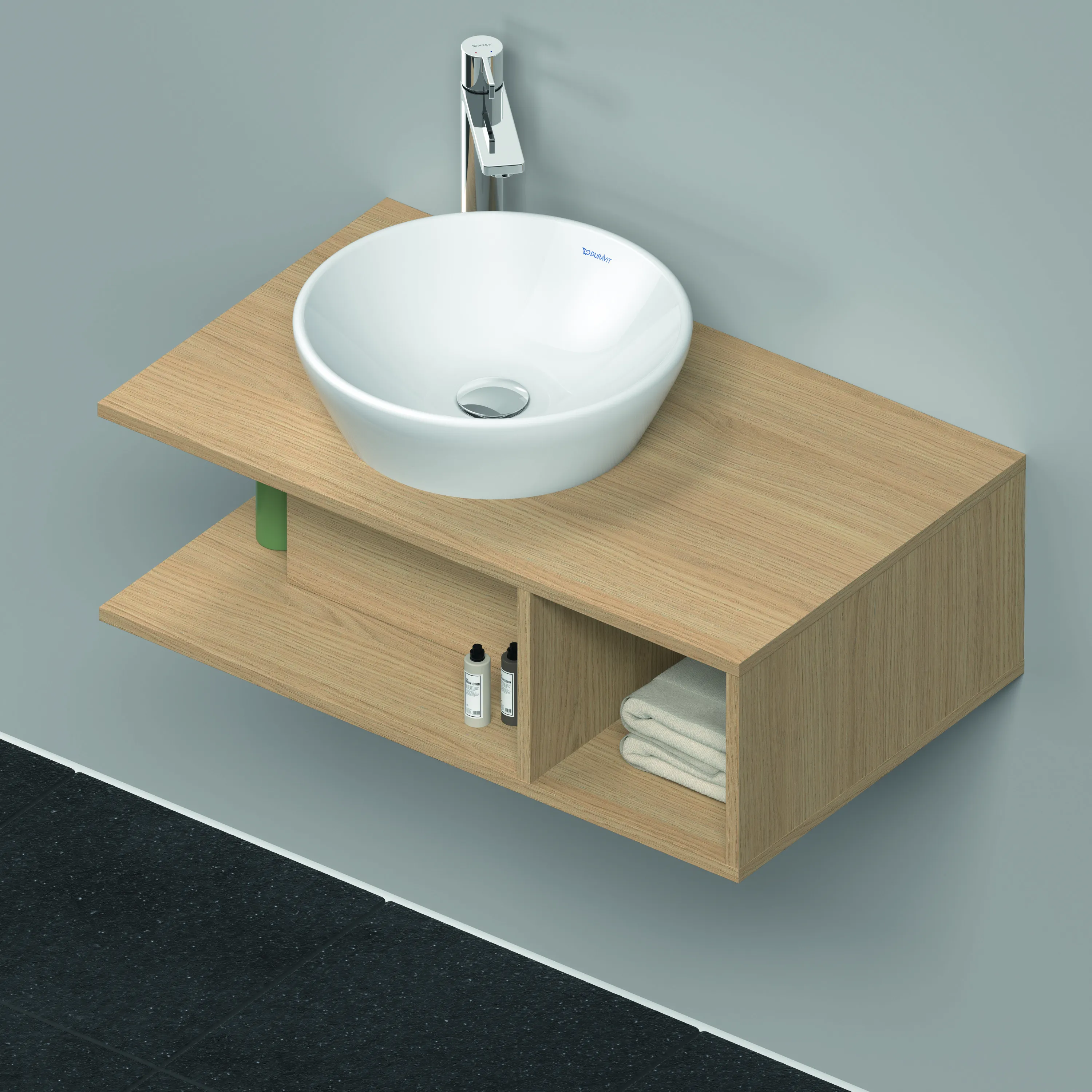 Duravit Waschtischunterschrank wandhängend „D-Neo“ 80 × 26 × 48 cm Eiche Natur Duravit Waschtischunterschrank wandhängend „D-Neo“ 80 × 26 × 48 cm Eiche Natur