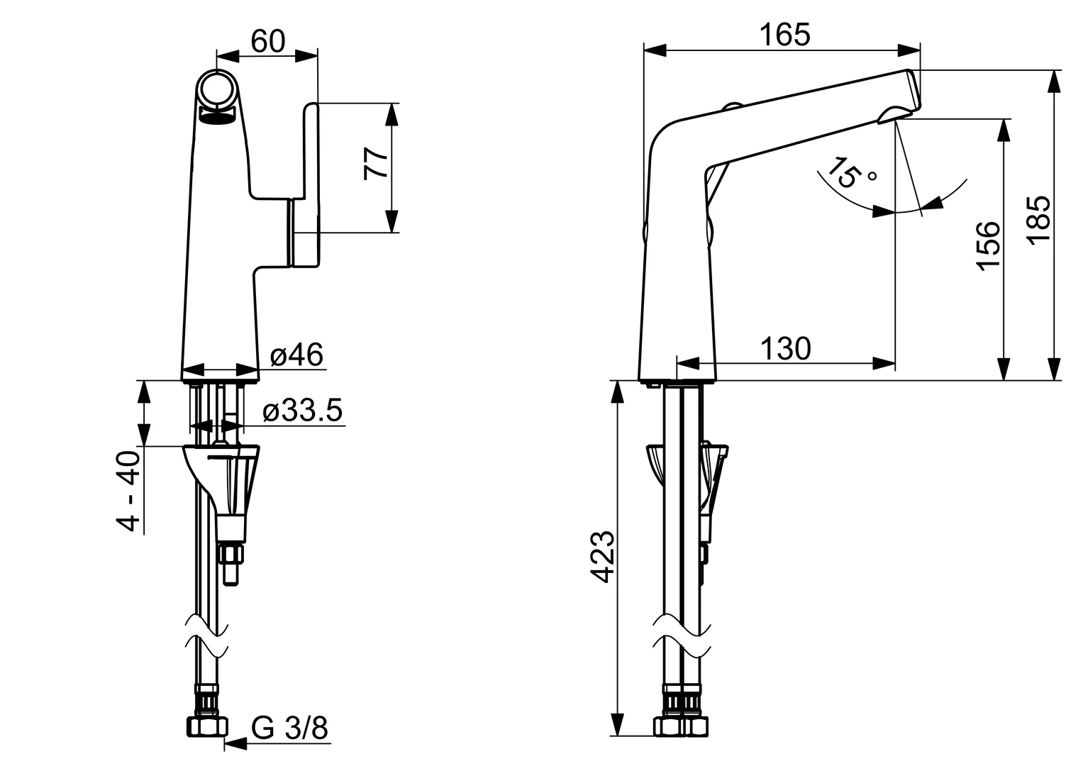 HansaDESIGNO Style Waschtischarmatur 5192, Chrom, DN15