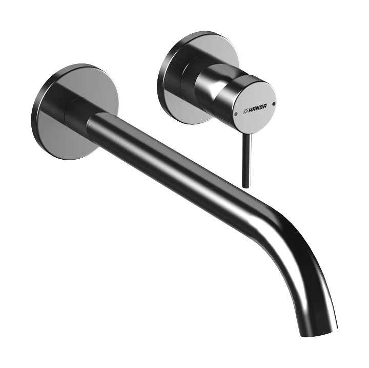 Hansa Hansastela 2021 Waschtischarmatur EHM FM-Set f. WT-Batt. HansaPUBLIC 5796 Rosette rund Ausladung 300 mm Chrom