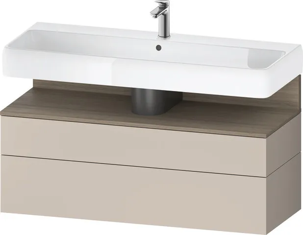 Duravit Waschtischunterschrank wandhängend „Qatego“ 119 × 59 × 47 cm in, mit Beleuchtung