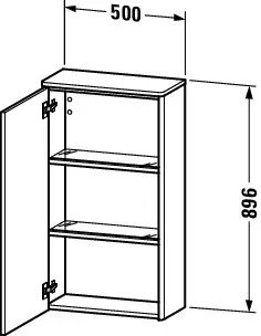 Duravit Halbhochschrank „XSquare“ 50 × 89,6 × 23,6 cm in Betongrau Matt