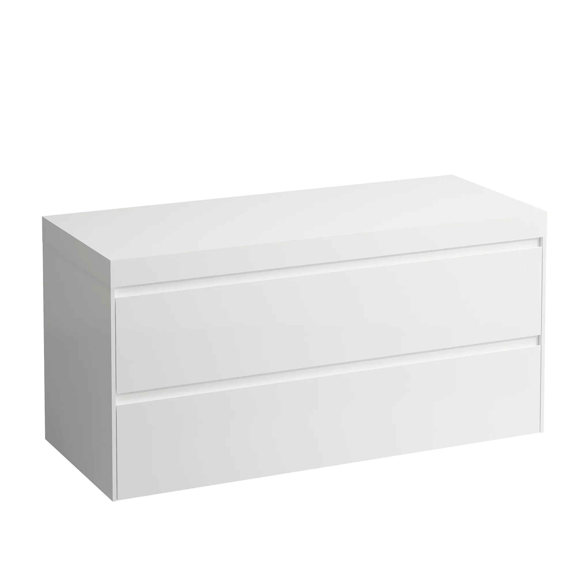 Waschtischunterbau+Waschtischplatte (MODULAR SYSTEM) LANI 495x1185x580 ohne Ausschnitt Abdeckplatte 65 mm (Farbe: .260 weiß matt matt), mit 2 Schubladen integrierter Griffleiste Vollauszug und Soft-Close weiß matt Waschtischunterbau+Waschtischplatte (MODULAR SYSTEM) LANI 495x1185x580 ohne Ausschnitt Abdeckplatte 65 mm (Farbe: .260 weiß matt matt), mit 2 Schubladen integrierter Griffleiste Vollauszug und Soft-Close weiß matt
