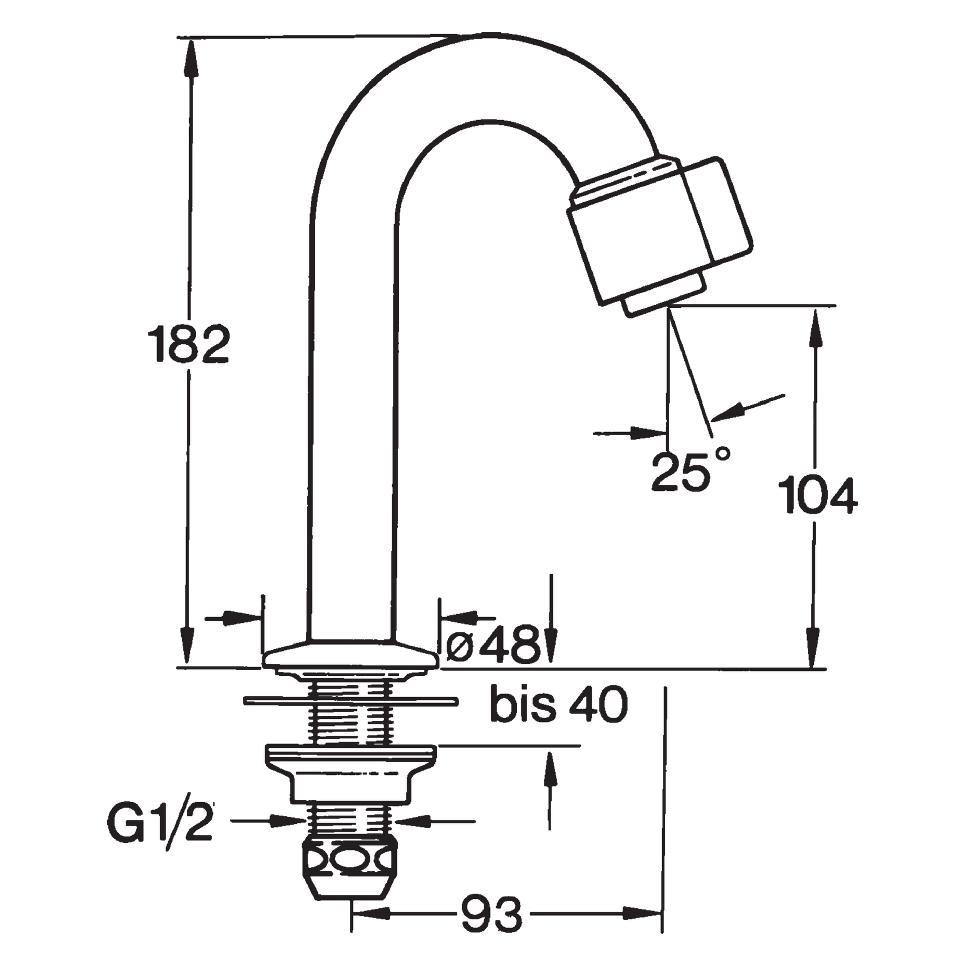 HA Einhebelmischer Waschtischbatterie HANSANOVA 0093 Ausladung 93 mm DN15 Chrom