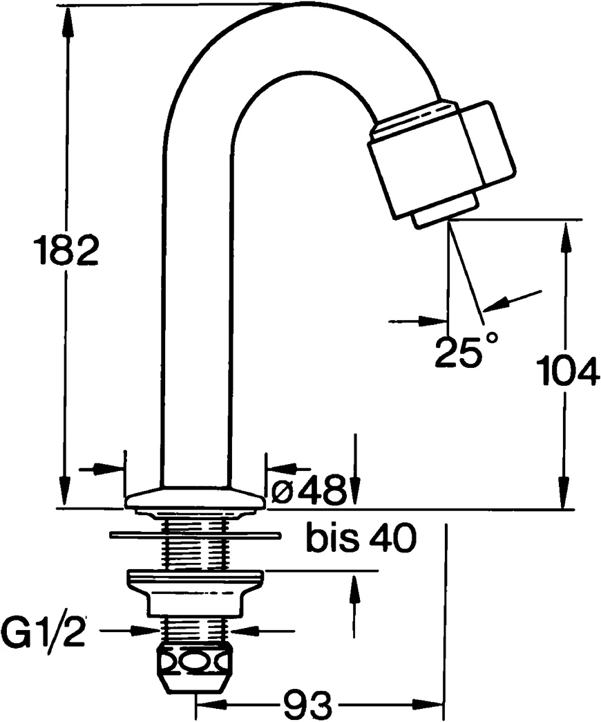 HansaNOVA Einhebelmischer Waschtischbatterie HansaNOVA 0093 Ausladung 93 mm DN15 Chrom HansaNOVA Einhebelmischer Waschtischbatterie HansaNOVA 0093 Ausladung 93 mm DN15 Chrom
