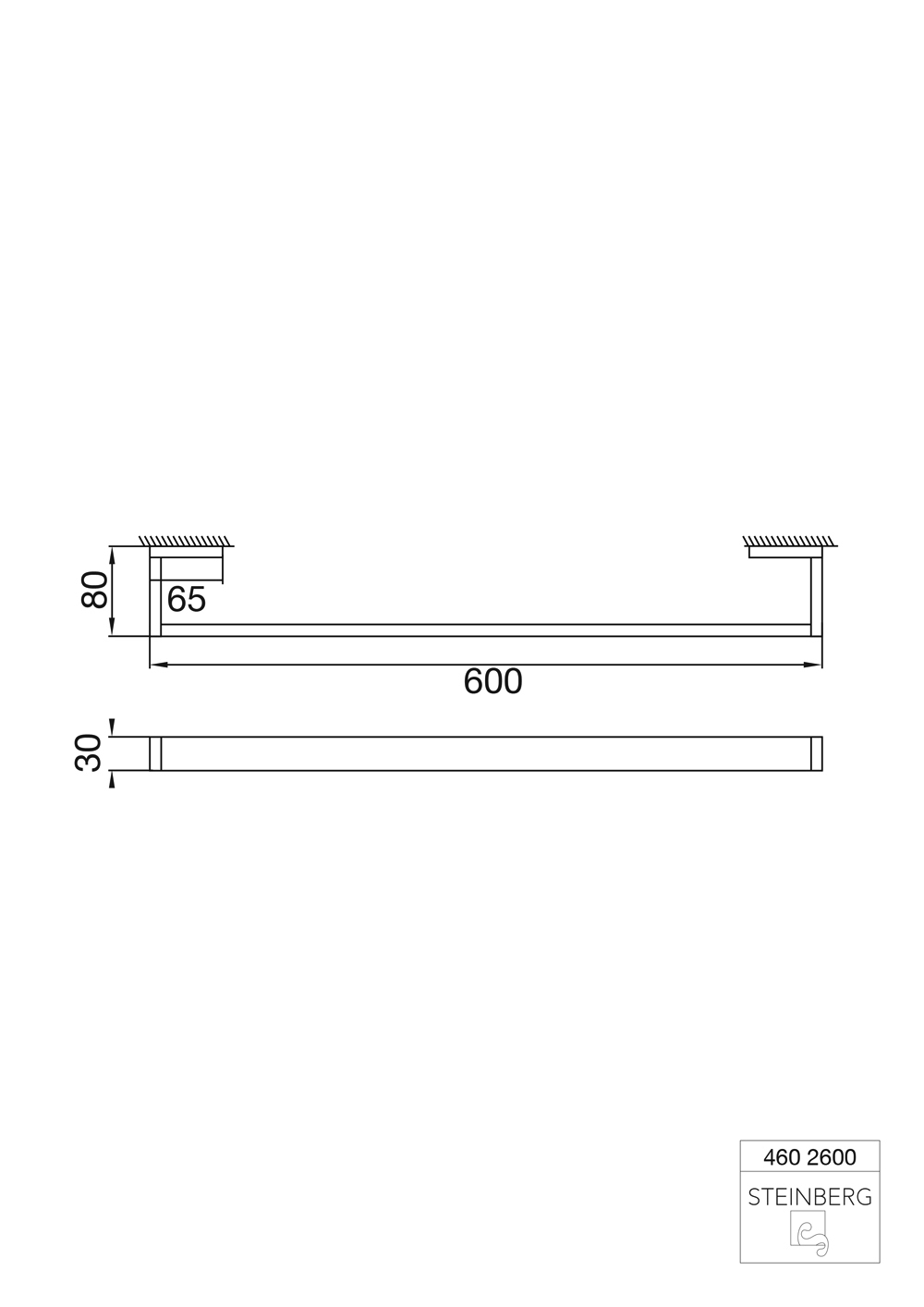 460 Badetuchhalter chrom 60 cm 460 Badetuchhalter chrom 60 cm