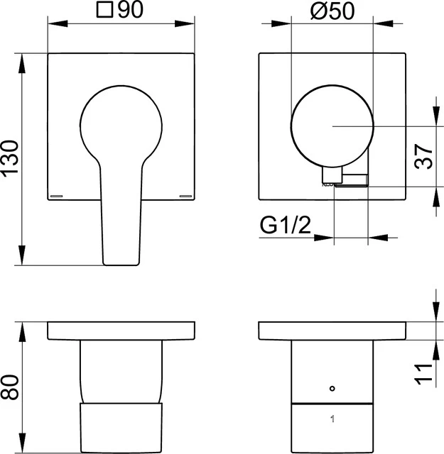 KEUCO EDITION 11 Einhebelmischer-Set Unterputz für 2 Verbraucher mit Schlauchanschluss 2-Wege Edelstahl-finish KEUCO EDITION 11 Einhebelmischer-Set Unterputz für 2 Verbraucher mit Schlauchanschluss 2-Wege Edelstahl-finish