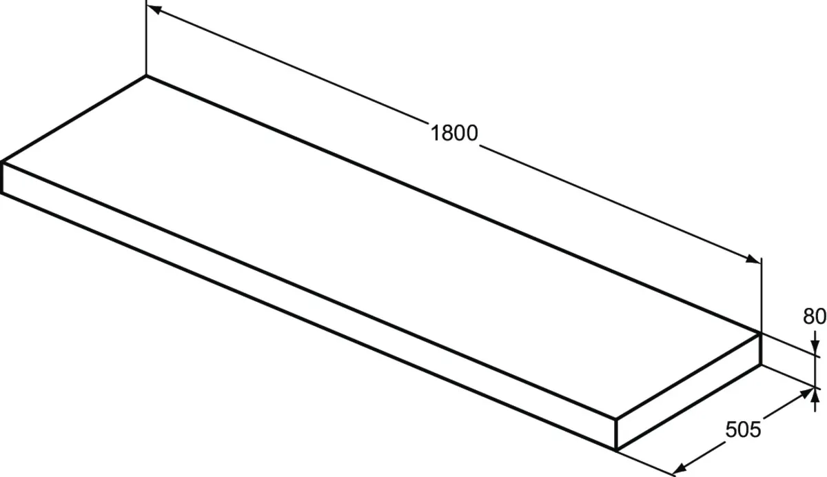 Konsole Conca, 1800x505x80mm, Weiß Konsole Conca, 1800x505x80mm, Weiß