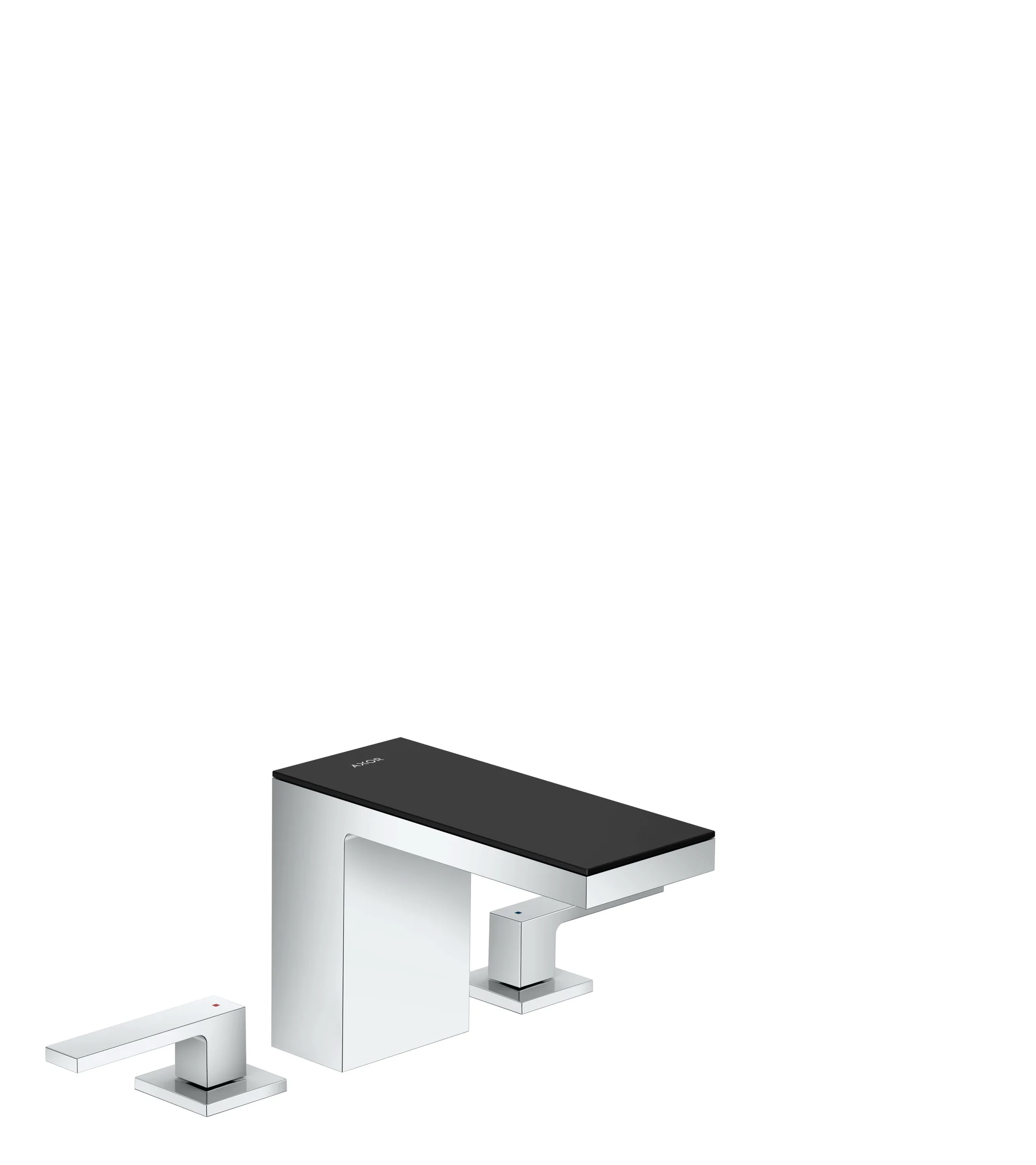 Hansgrohe AXOR MyEdition 3-Loch Waschtischarmatur schwarz/chrom, ComfortZone 110, Ausladung 150 mm, Auslaufhöhe 109 mm, Hebelgriff, PowderRain Strahlart, max. Durchfluss 5 l/min, G 3/8 Anschluss Hansgrohe AXOR MyEdition 3-Loch Waschtischarmatur schwarz/chrom, ComfortZone 110, Ausladung 150 mm, Auslaufhöhe 109 mm, Hebelgriff, PowderRain Strahlart, max. Durchfluss 5 l/min, G 3/8 Anschluss