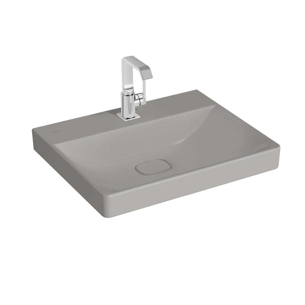 VitrA New Metropole Waschtisch wandgebunden rechteckig 60 x 47 cm mit Hahnloch ohne Überlaufschlitz Steingrau Matt