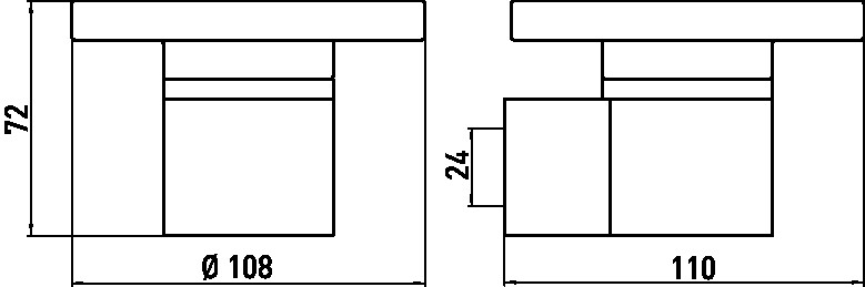 emco Seifenhalter „system 2“, Befestigung verdeckt 10,8 × 6,7 × 11 cm in chrom