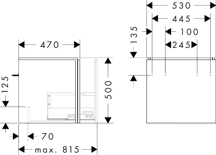 Hansgrohe Waschtischunterschrank „Xilesa E“ in Schiefergrau Matt Hansgrohe Waschtischunterschrank „Xilesa E“ in Schiefergrau Matt