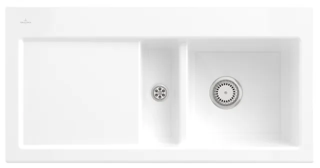Villeroy & Boch Einbau-Küchenspülbecken „Subway“ 60 1000 × 510 × 220 mm, für Becken rechts in Weiß Alpin