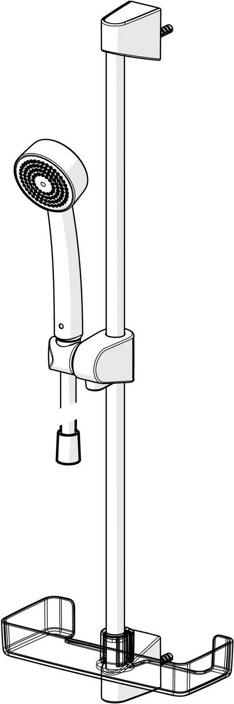 HansaBASICJET Wandstangen-Brausenset 4478, 1-strahlig d 70 mm DN15 Chrom