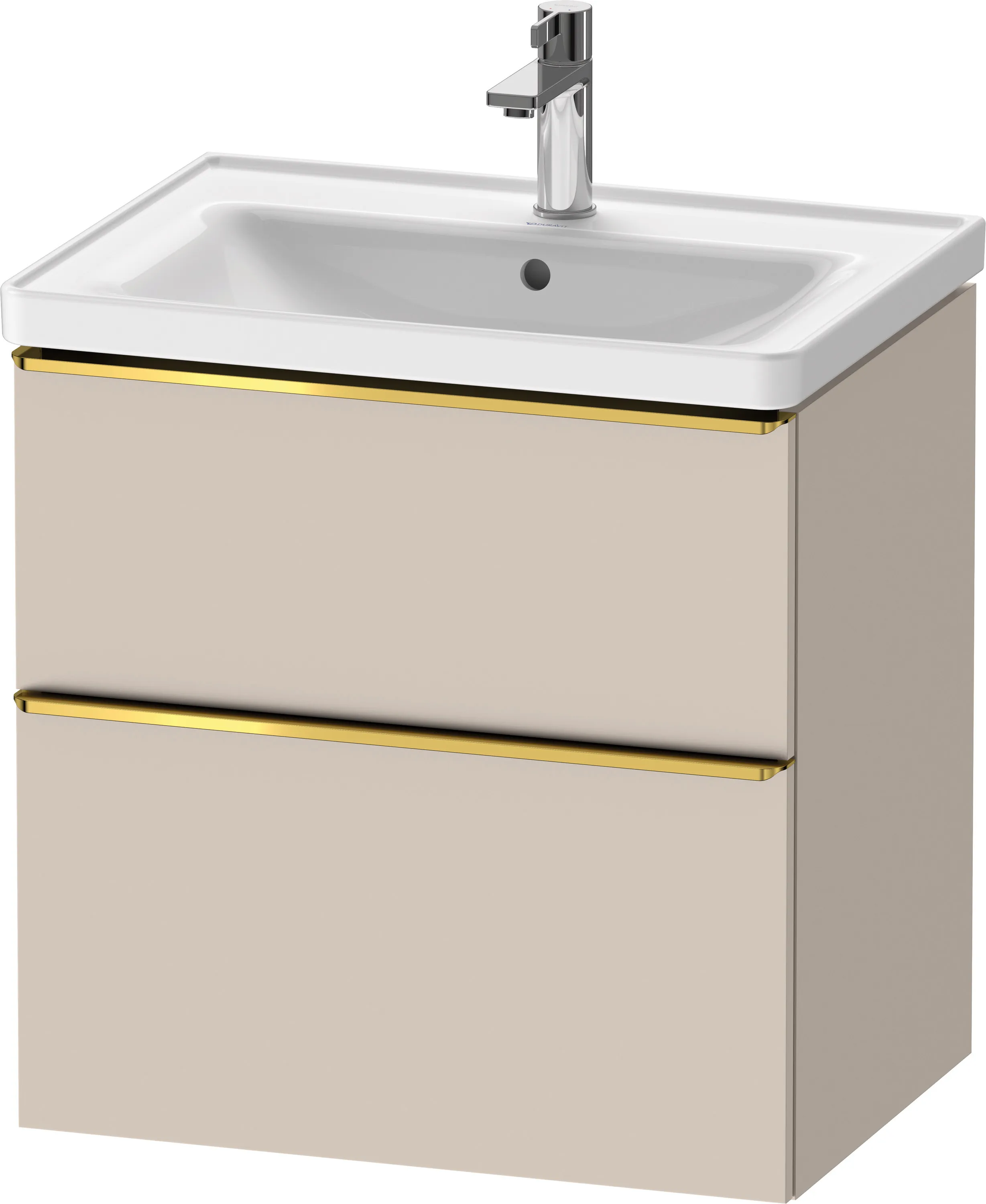 Duravit Waschtischunterschrank wandhängend „D-Neo“ 63,4 × 62,5 × 45,2 cm Taupe Matt