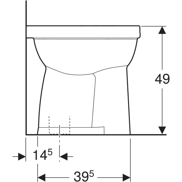 Stand-Flachspül-WC „Renova Comfort“ 35,5 × 49 × 47 cm mit Spülrand Stand-Flachspül-WC „Renova Comfort“ 35,5 × 49 × 47 cm mit Spülrand