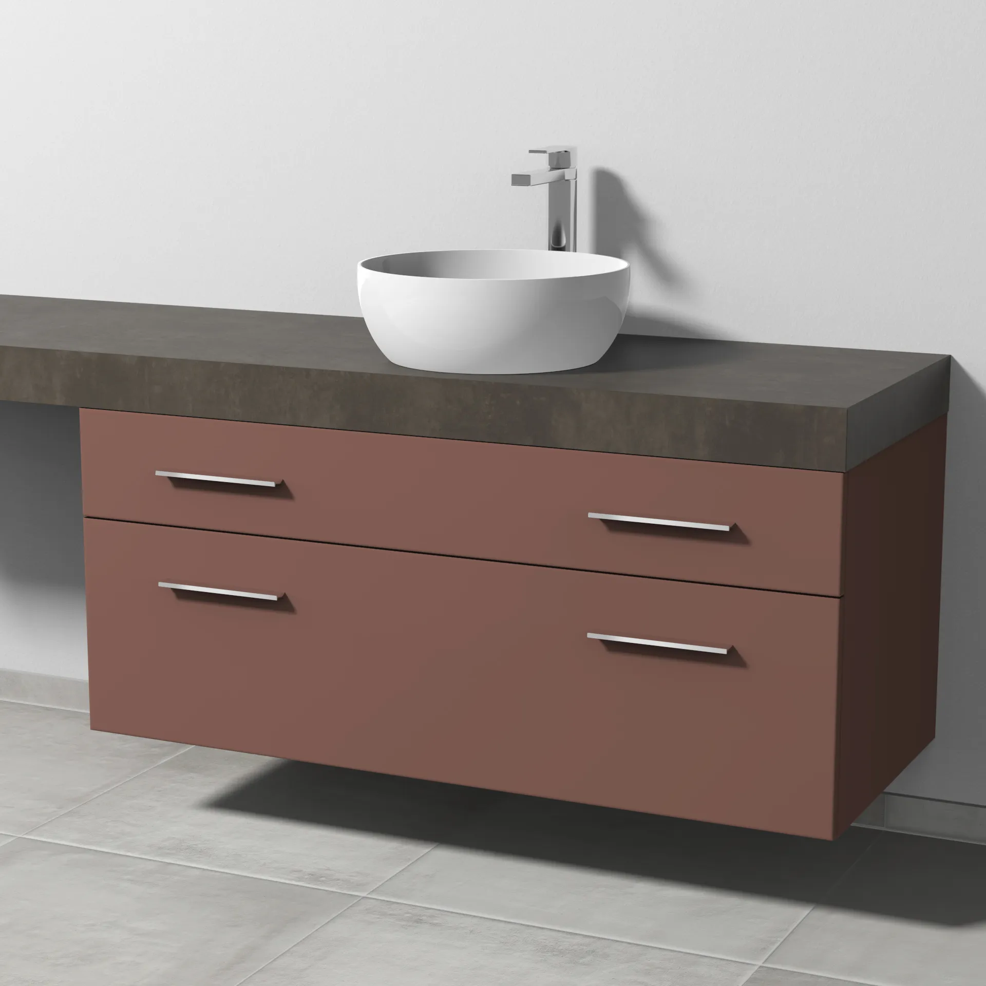 Sanipa Waschtischunterschrank „2morrow“ 1200 × 510 × 520 mm in Wine-Red