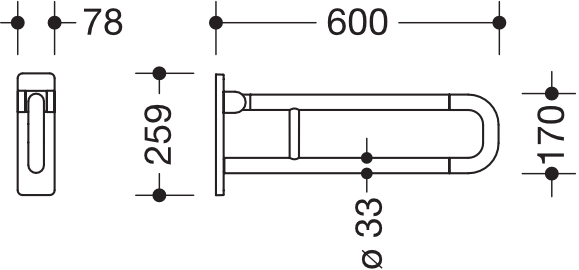 HEWI Stützklappgriff „Serie 801“