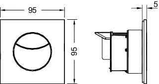 TECEflushpoint pneumatische Fernauslösung für Zweimengentechnik, Feinbauset, mit eckiger Blende, weiß