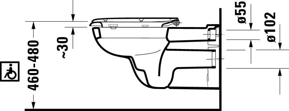 Duravit D-Code Vital 700 mm Tiefspüler, barrierefrei, weiß Duravit D-Code Vital 700 mm Tiefspüler, barrierefrei, weiß