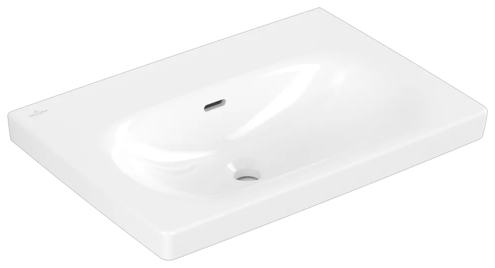 Waschbecken Skyla 5A5167, 650 x 460 mm, Rechteck, mit Überlauf, Weiß Alpin Becken: mittig / Farbe: Weiß Alpin / Größe: 65 × 46 cm / Hahnlochbohrung: ohne Hahnlochbohrung / Hahnlochposition: ohne / Oberflächenveredelung: ohne Oberflächenveredelung / Überlauf: mit Überlauf