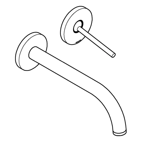 Grohe Atrio 2-Loch-Waschtischbatterie Wandmontage hard graphite geb. Grohe Atrio 2-Loch-Waschtischbatterie Wandmontage hard graphite geb.