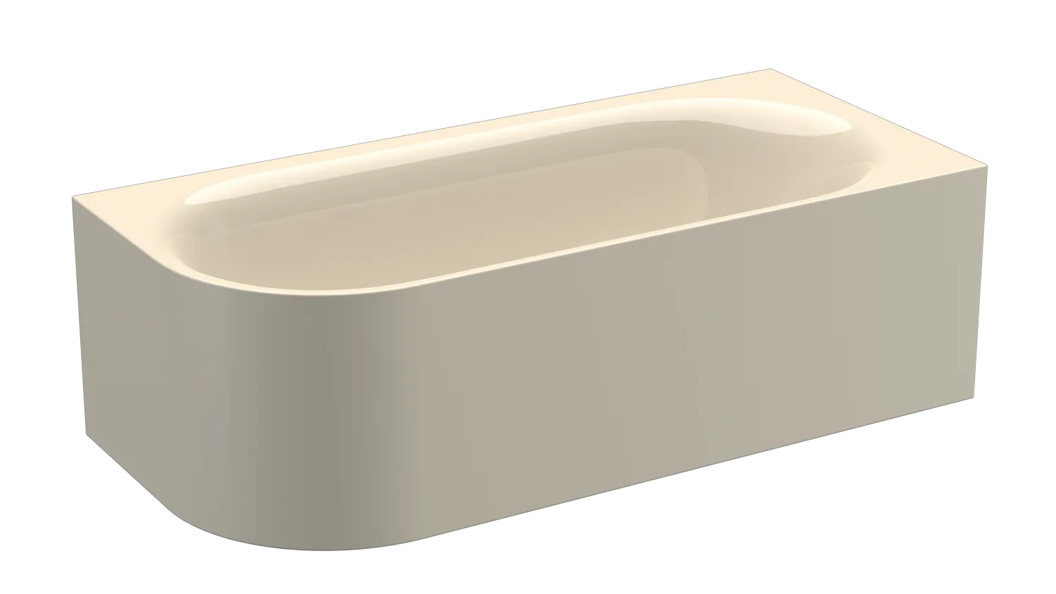 Bette BetteLux Oval V Silhouette Badewanne, Eck, Sonderform, 1850x850x450 mm, Pergamon, glasierter Titan-Stahl, 2-Sitzer, Schürzen-Badewanne