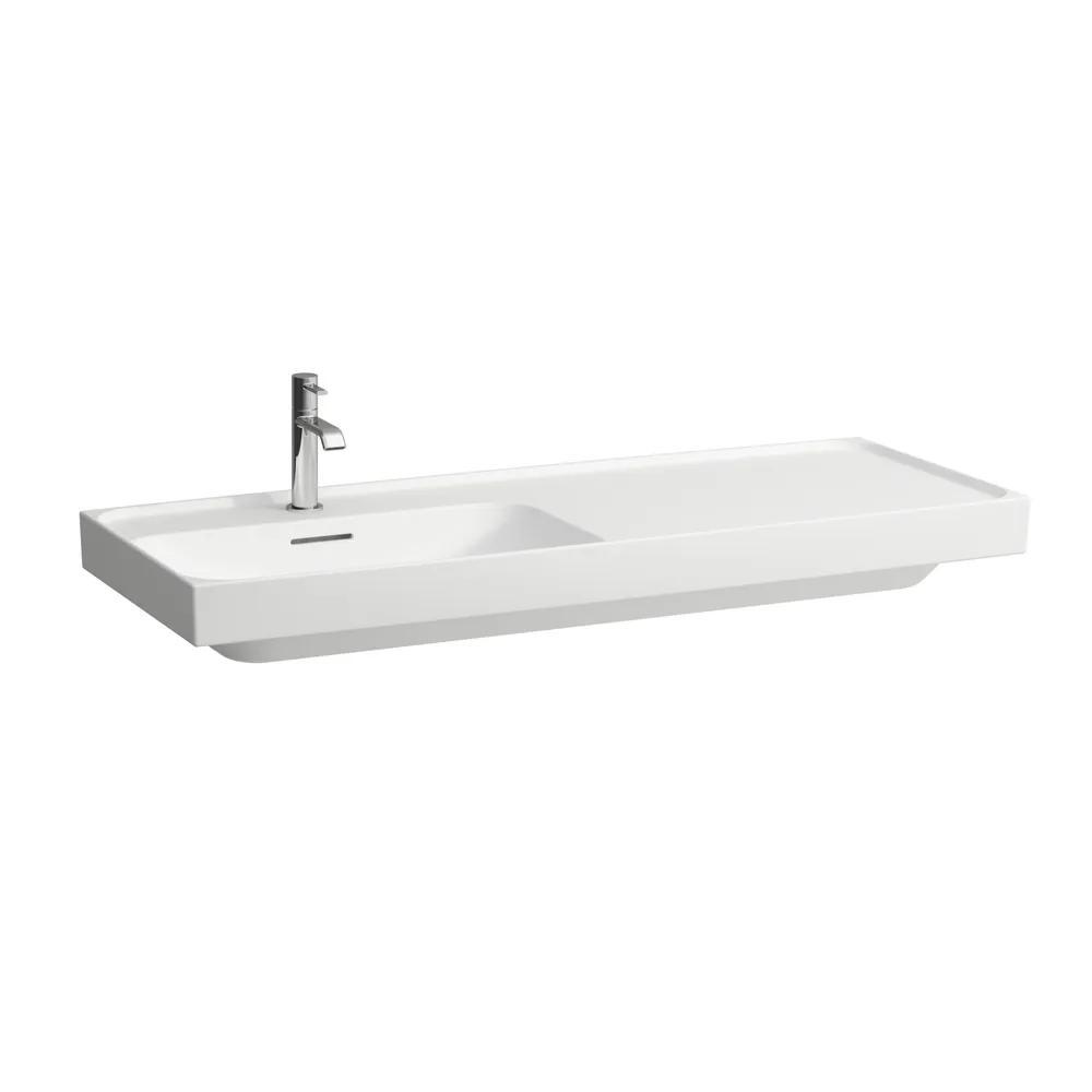 Waschtisch MEDA 460x1200x160 Ablage rechts 1 Hahnloch mit Überlauf Weiß Waschtisch MEDA 460x1200x160 Ablage rechts 1 Hahnloch mit Überlauf Weiß