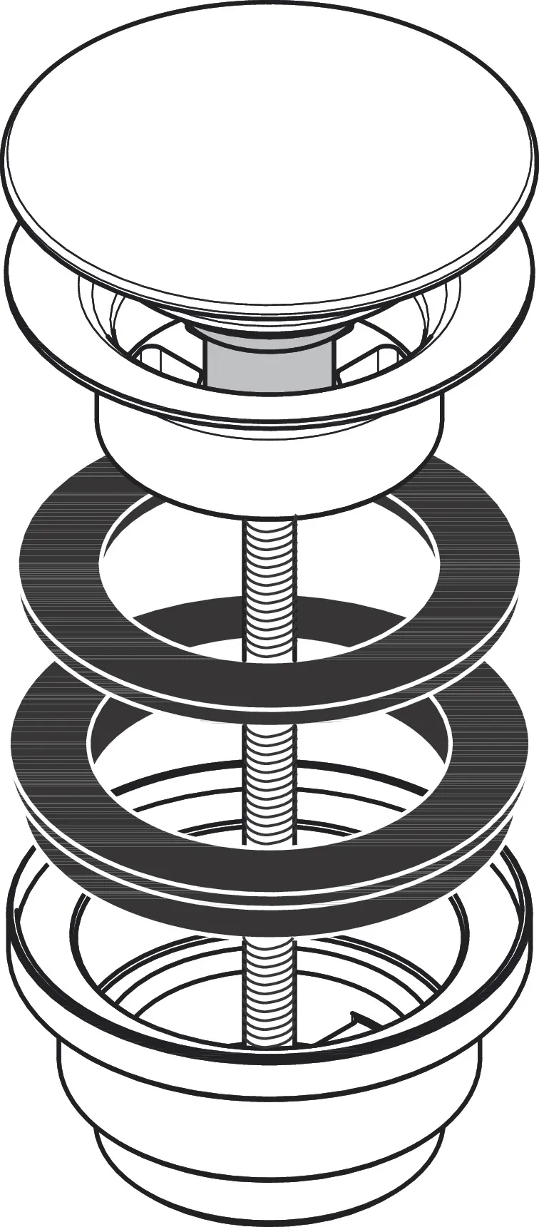 Ablaufventil push-open DN32 chrom mit Überlaufloch Ablaufventil push-open DN32 chrom mit Überlaufloch