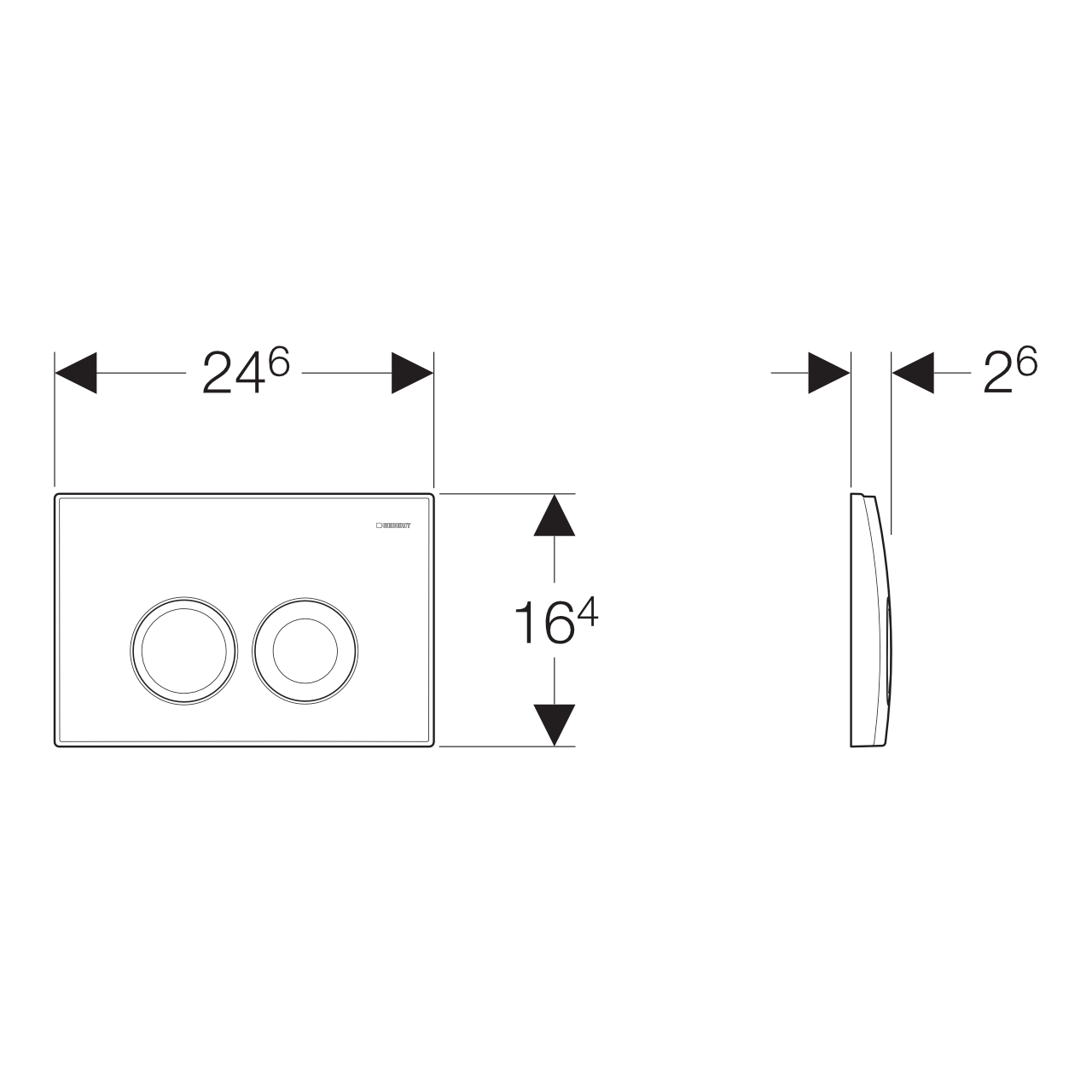 Vorwand-/Einbauelement für Toilette mit Spülkasten Delta (UP100) Betätigungsplatte Geberit UP100 „Delta25“ in